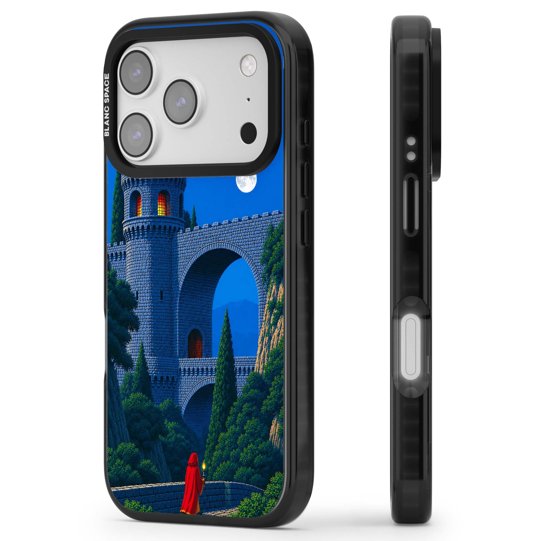 Castle Walls art iPhone case | Black Impact Magsafe case for iPhone 17 Pro, iPhone 17 Pro Max