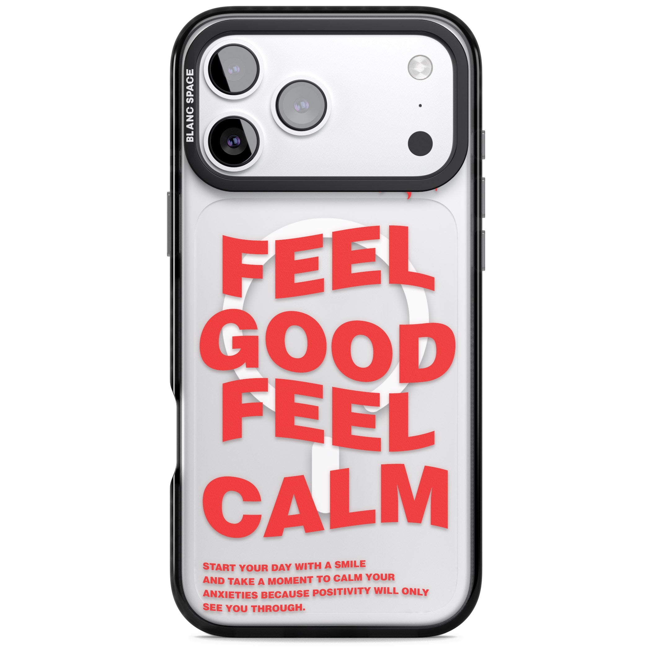 Feel Good Feel Calm (Red) iPhone 17 Pro Max Impact Pro Black Phone Case