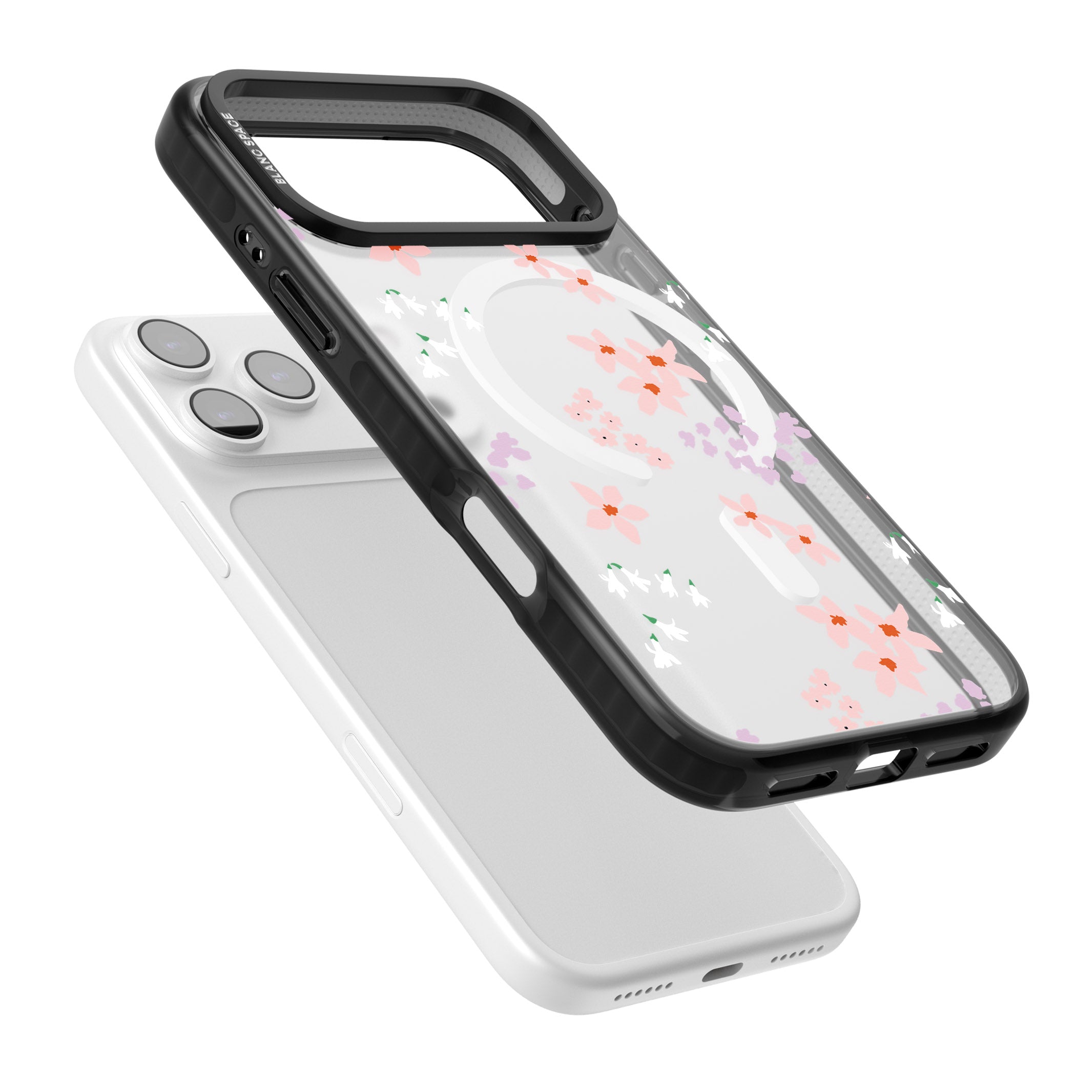Pink & Purple Flower Mix iPhone 17 Pro Impact Pro Black Phone Case Colours