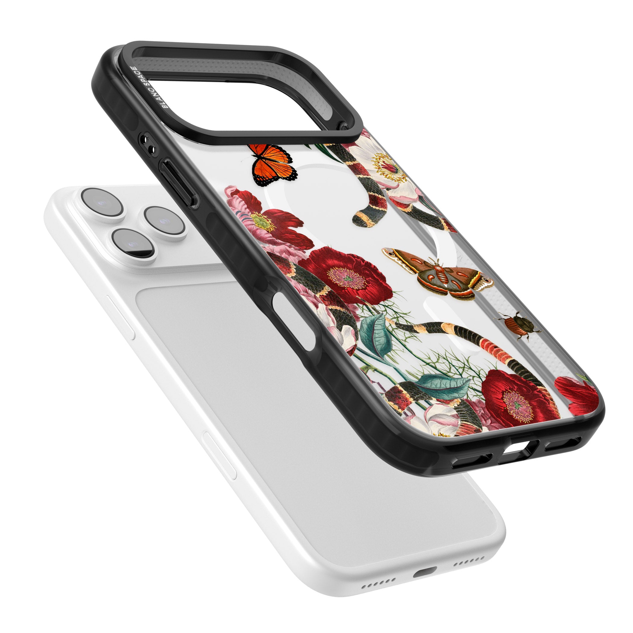 Botanical Snake iPhone 17 Pro Impact Pro Black Phone Case Colours