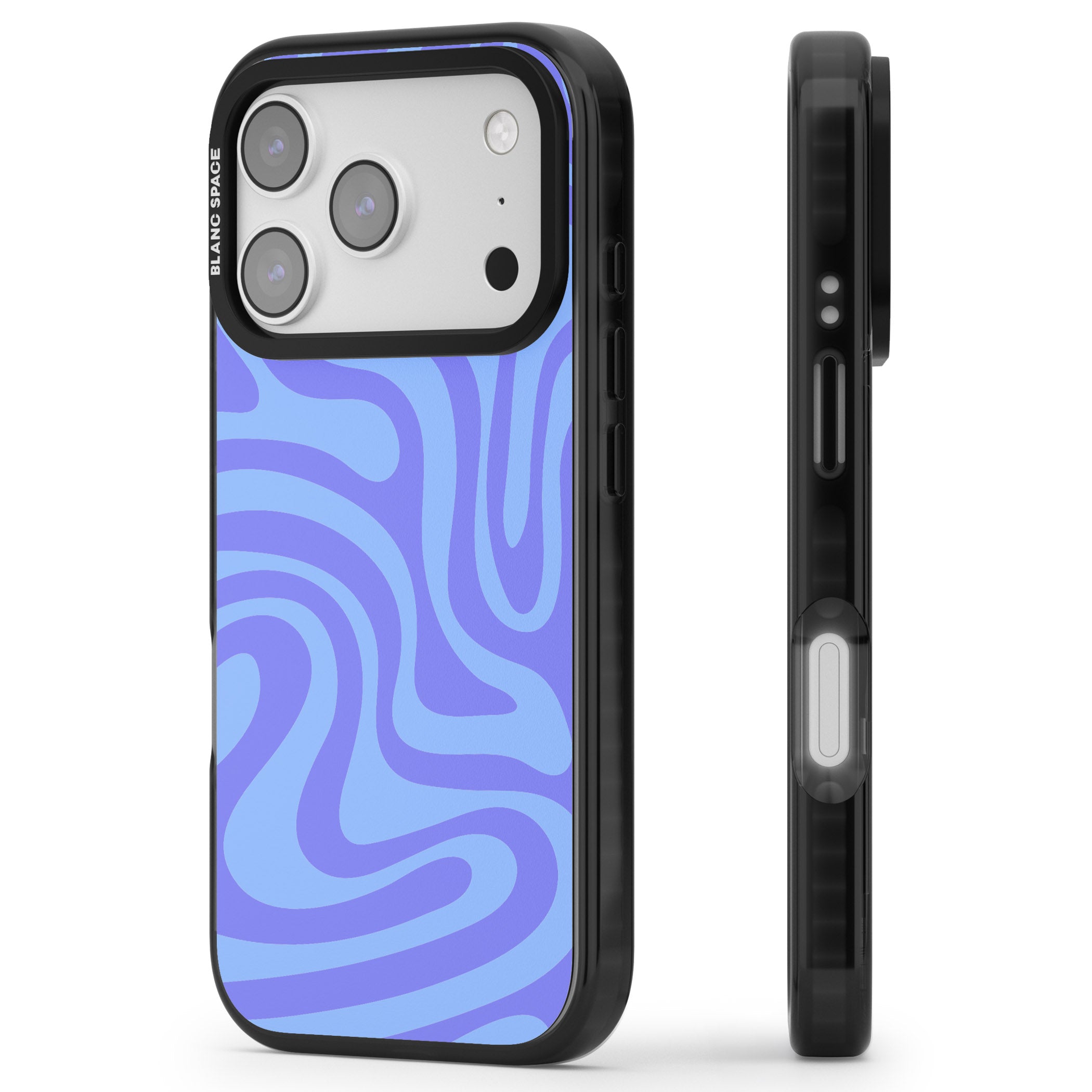 Tranquil Waves iPhone 17 Pro Impact Pro Black Phone Case Side Profile