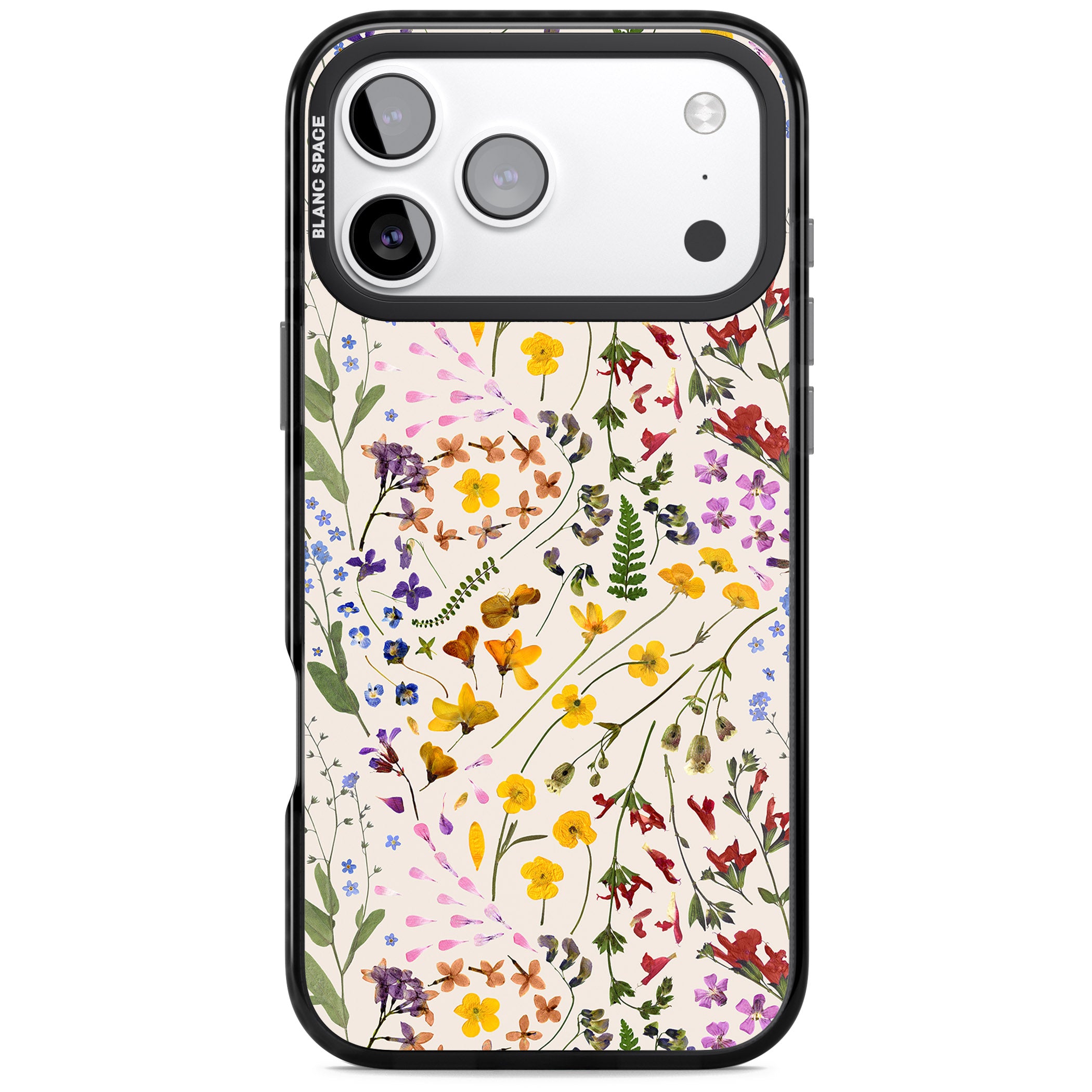 Wildflower Bouquet Cream iPhone 17 Pro Impact Pro Black Phone Case