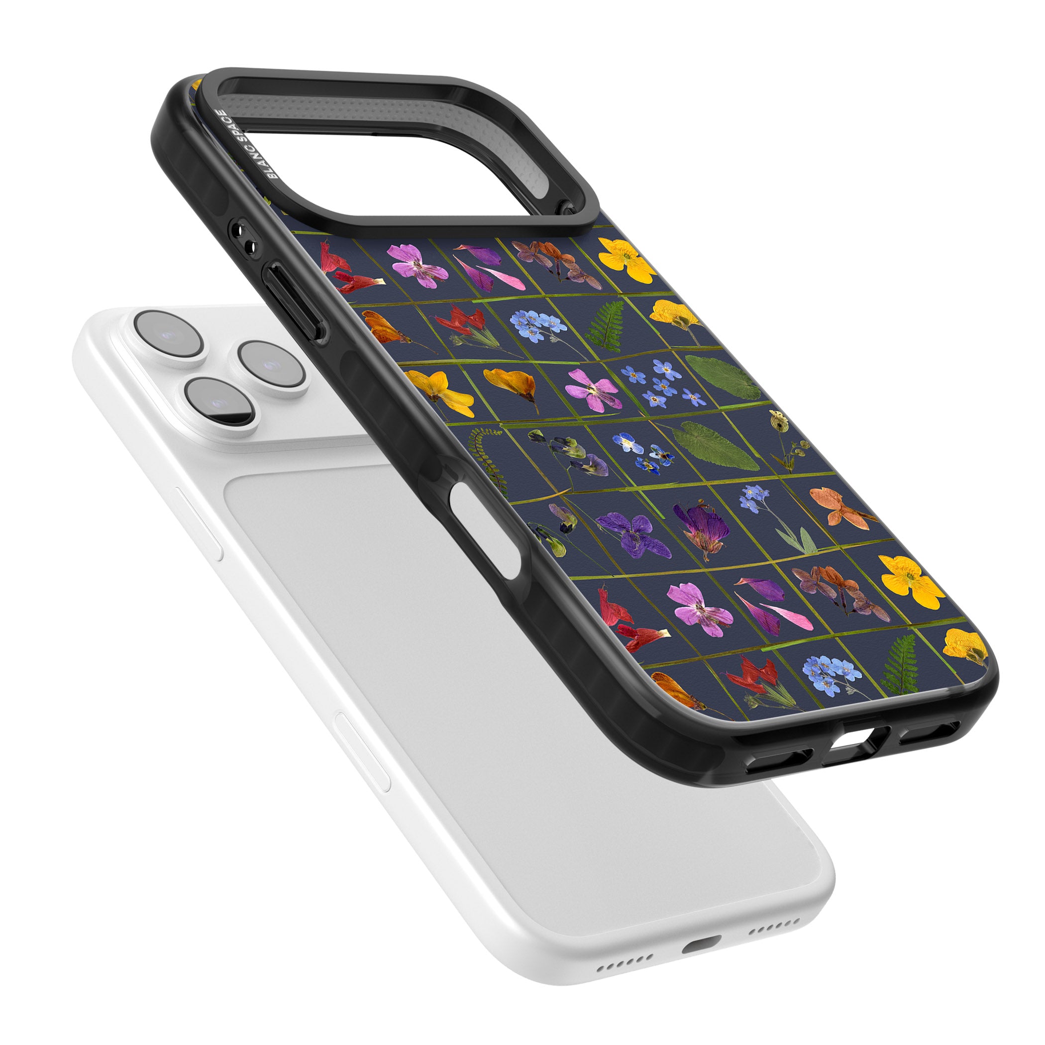 Wildflower Grid iPhone 17 Pro Max Impact Pro Black Phone Case Colours