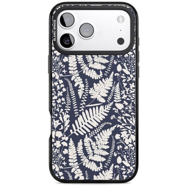 Wildflowers & Ferns On Navy