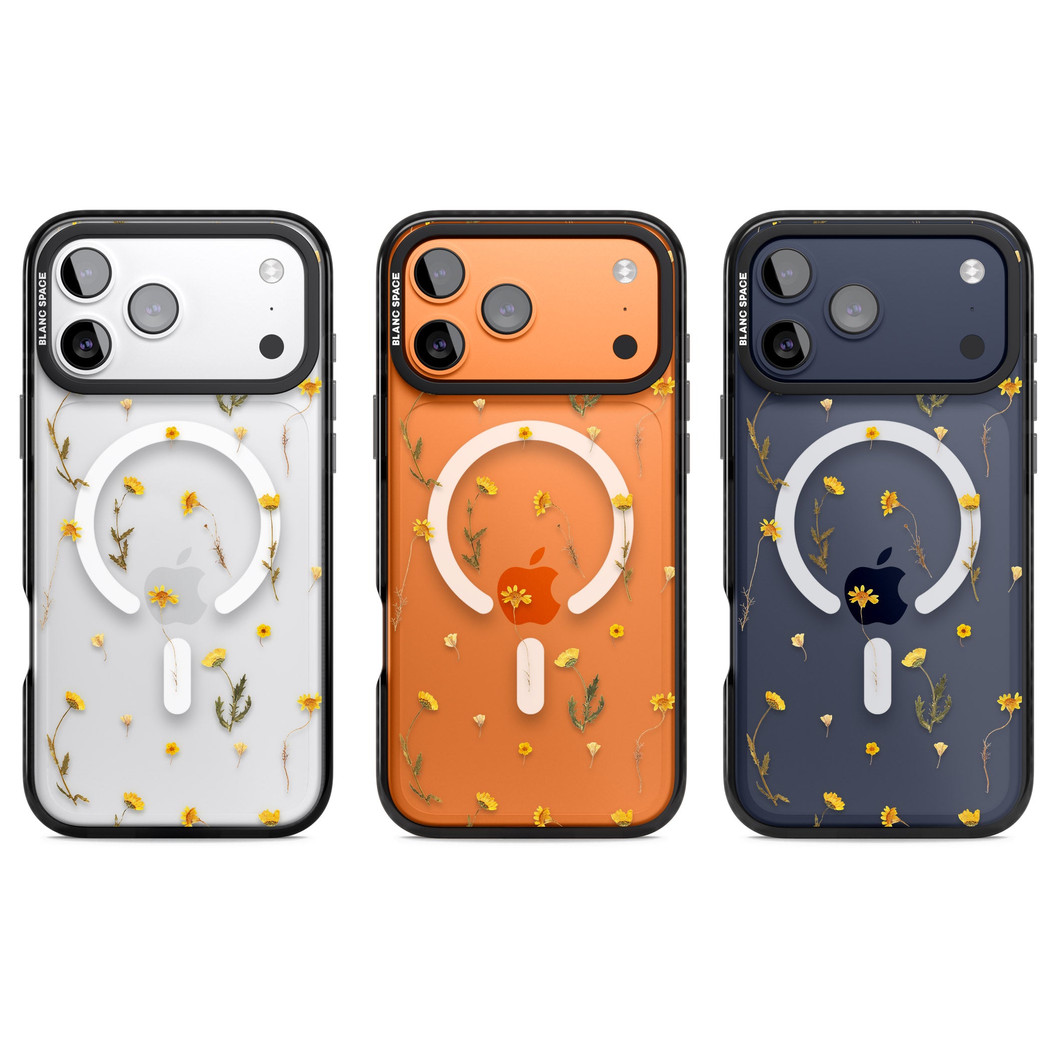 Yellow Wildflower iPhone 17 Pro Impact Pro Black Phone Case APT Impact Protection