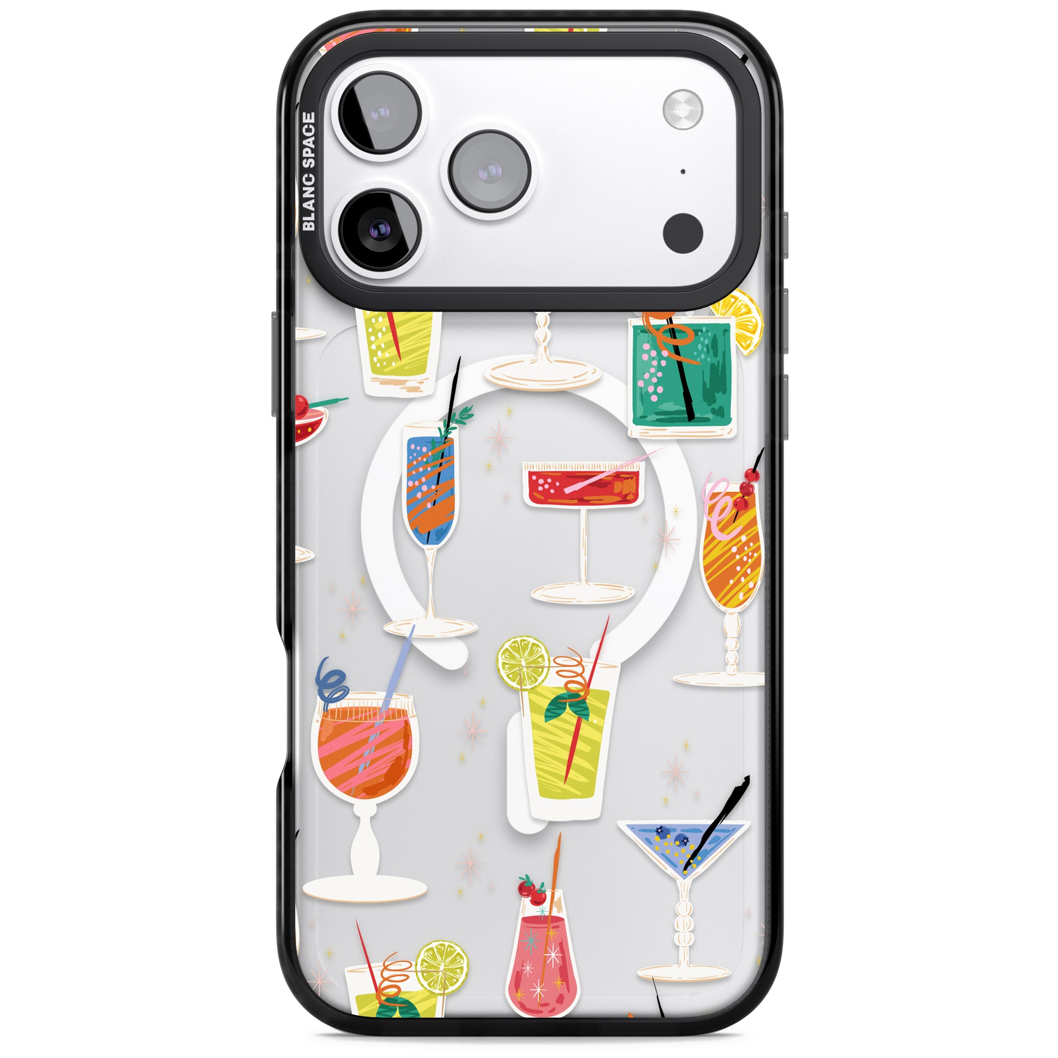 Retro Cocktails iPhone 17 Pro Impact Pro Black Phone Case