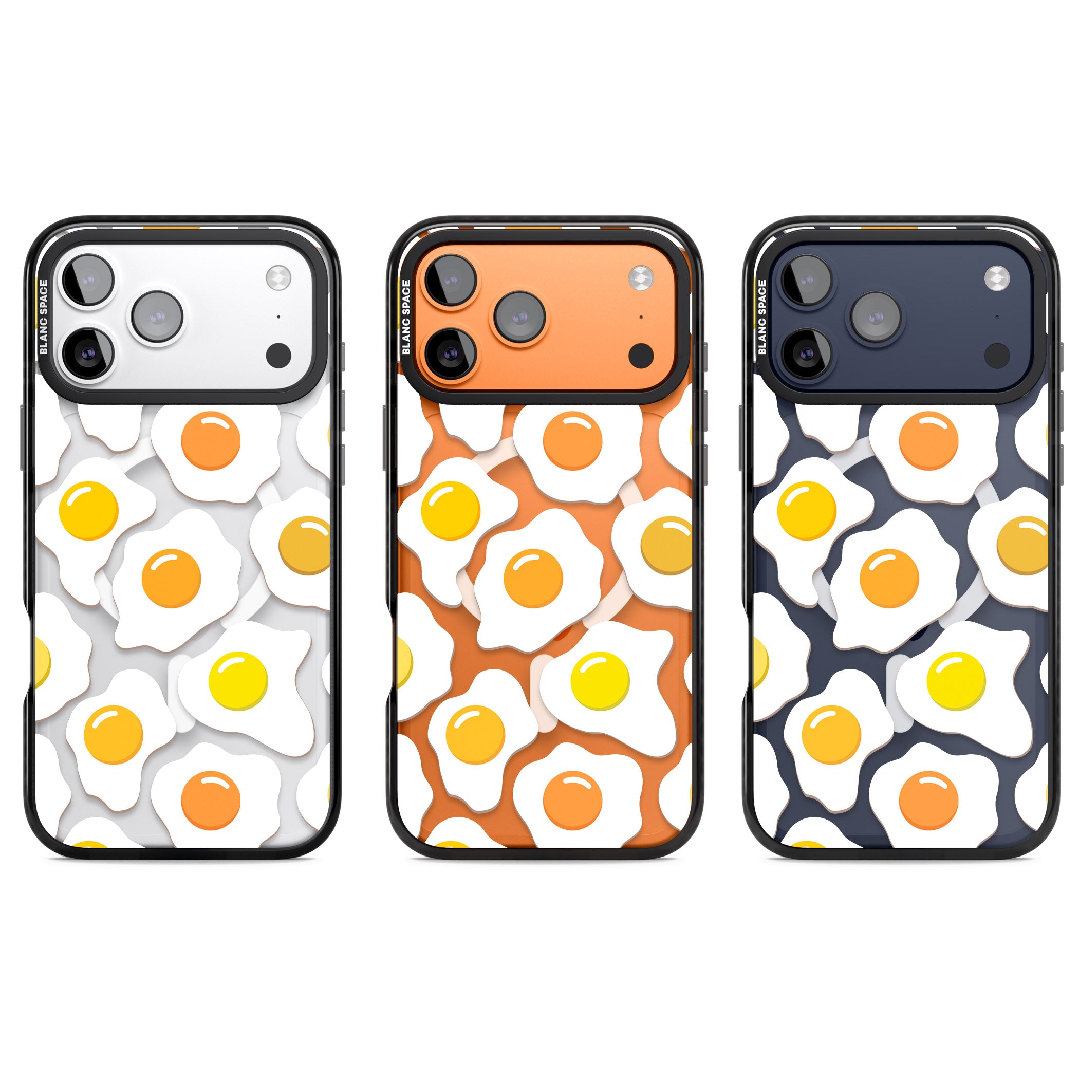Fried Egg Pattern iPhone 17 Pro Impact Pro Black Phone Case APT Impact Protection