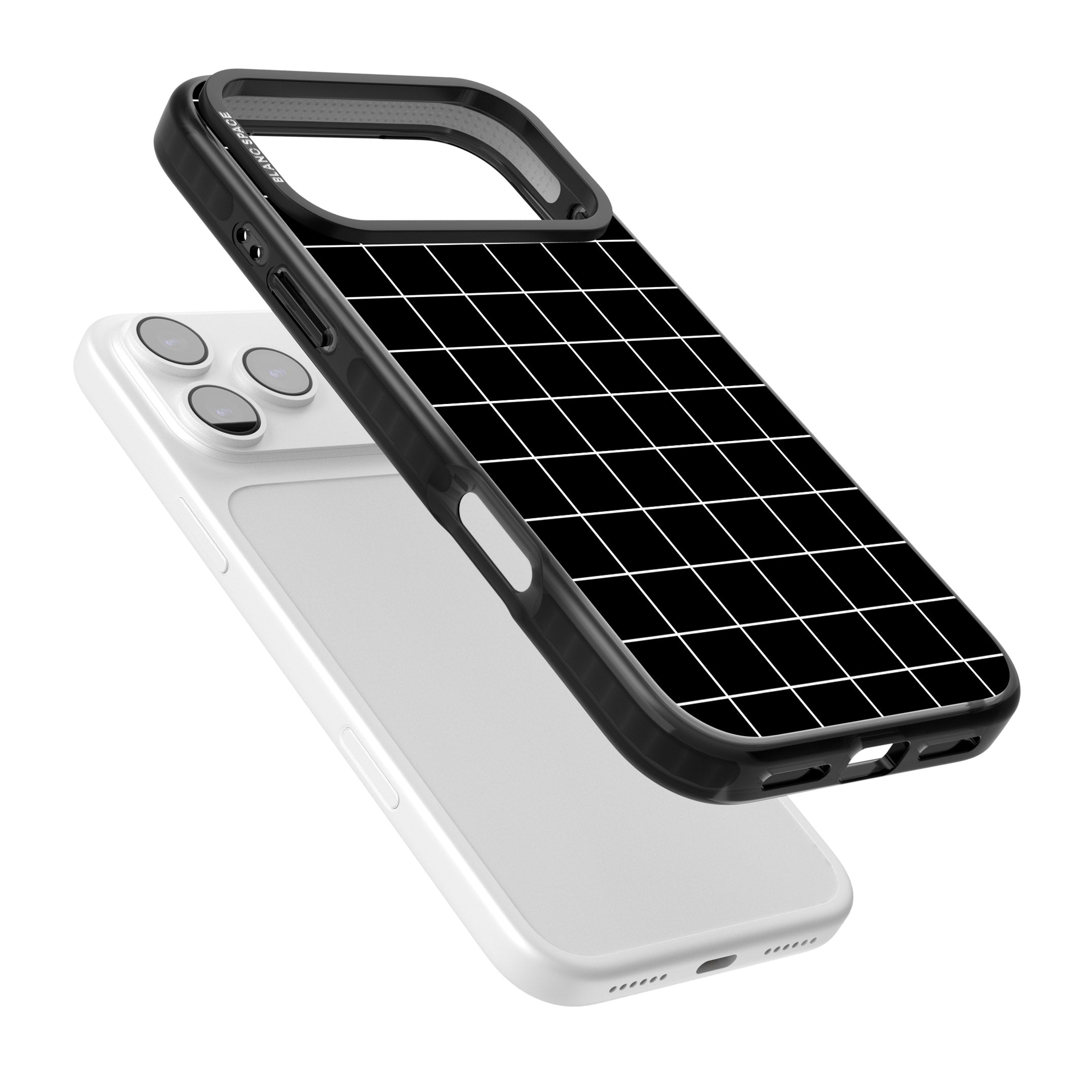 Minimalist Grid Pattern Black iPhone 17 Pro Impact Pro Black Phone Case Colours