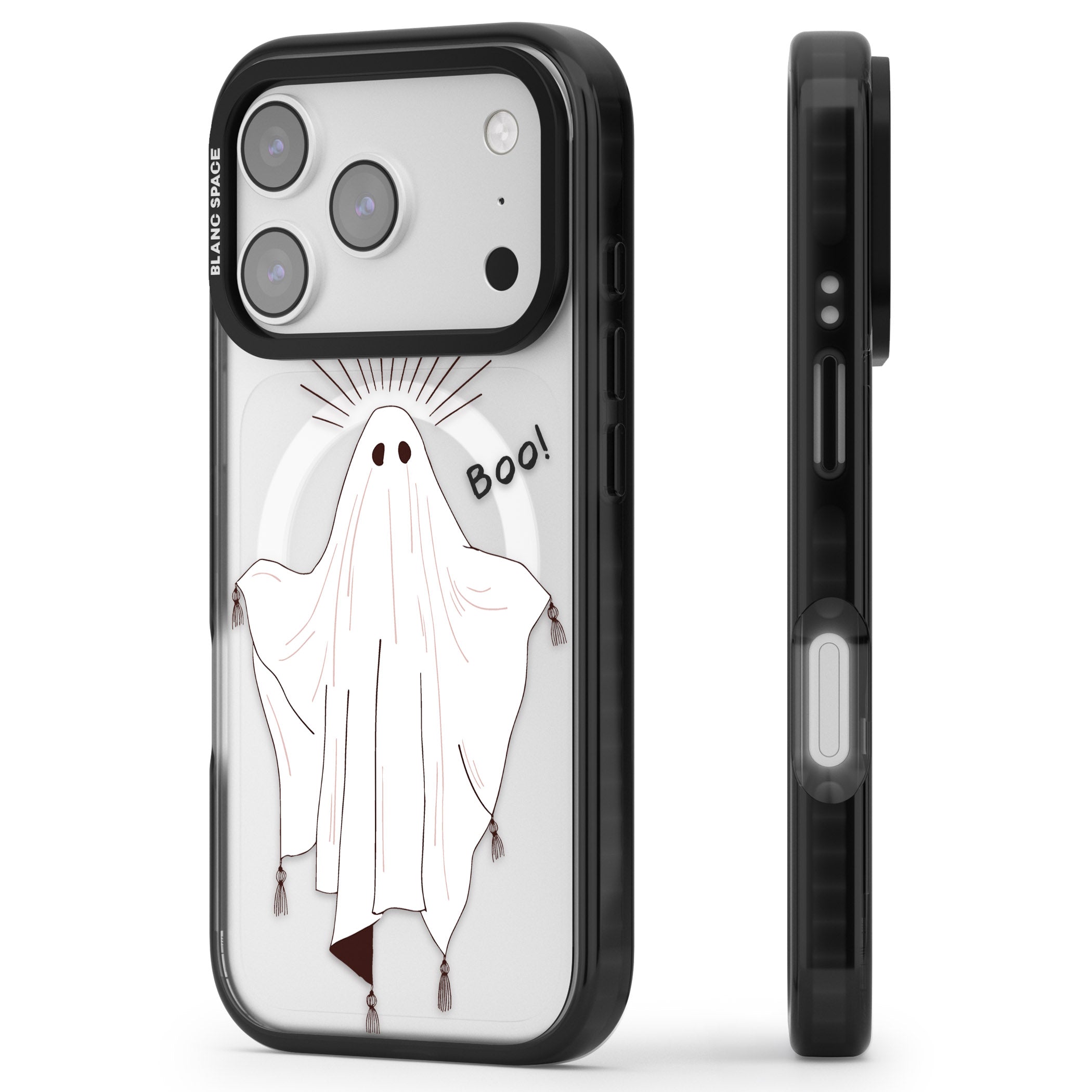 Boo! iPhone 17 Pro Impact Pro Black Phone Case Side Profile