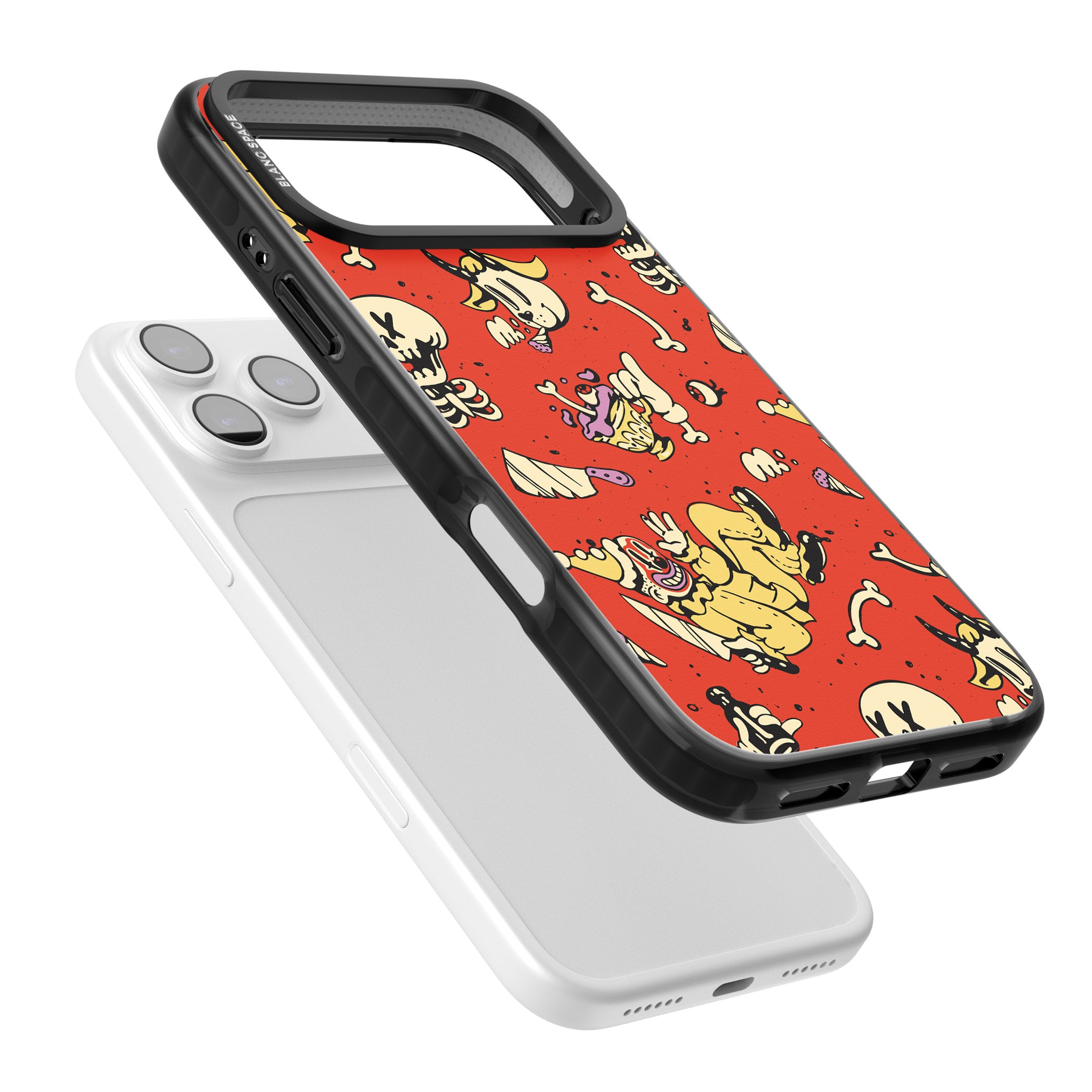 Red Retro Halloween Pattern iPhone 17 Pro Impact Pro Black Phone Case Colours