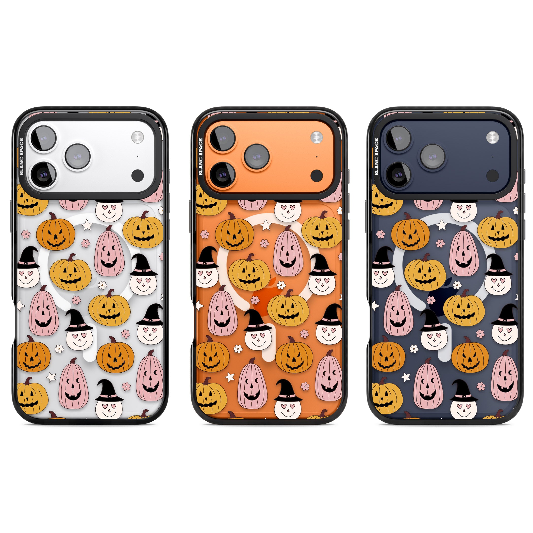 Witches And Pumpkins Pattern iPhone 17 Pro Impact Pro Black Phone Case APT Impact Protection