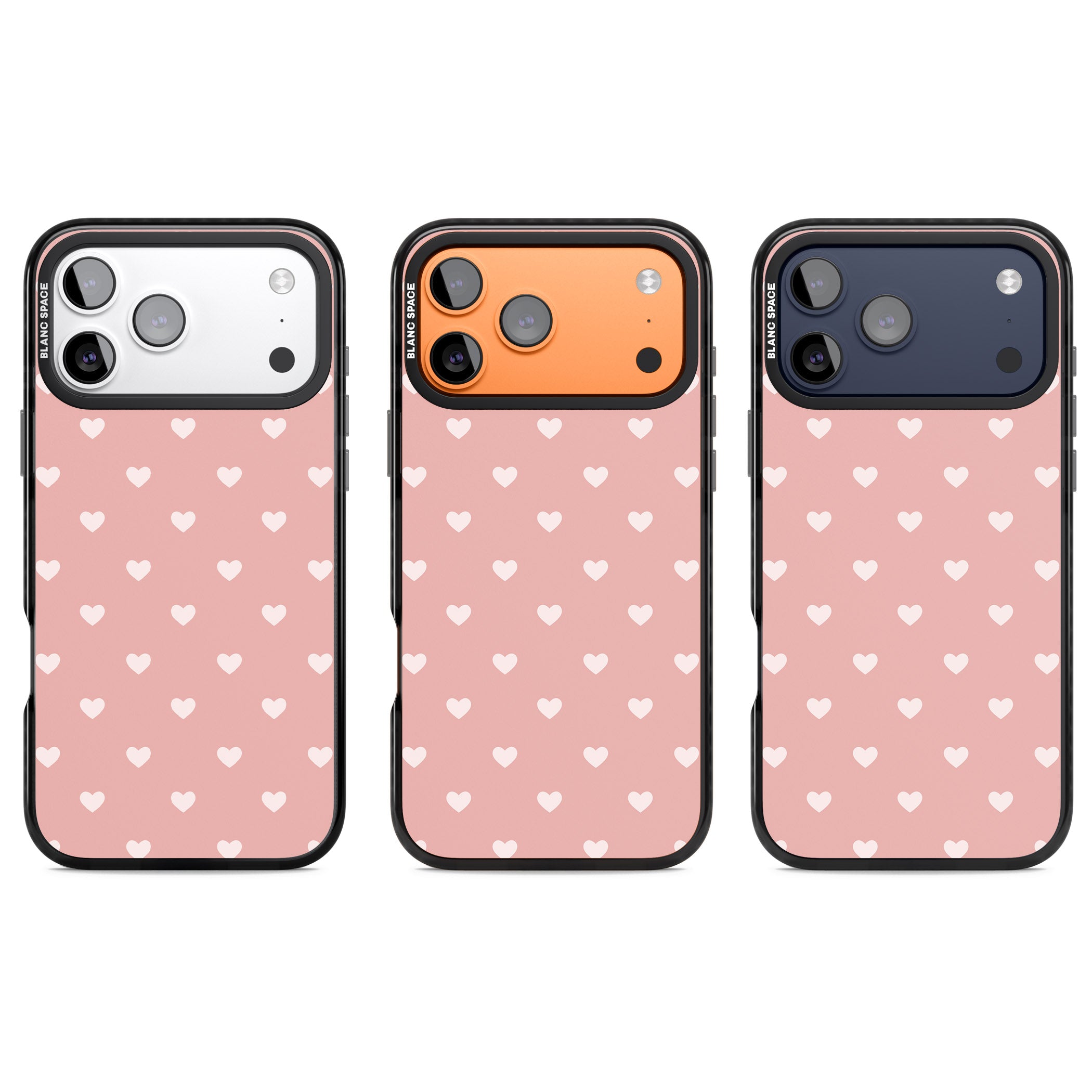 Small Heart Pattern: Pink iPhone 17 Pro Impact Pro Black Phone Case APT Impact Protection
