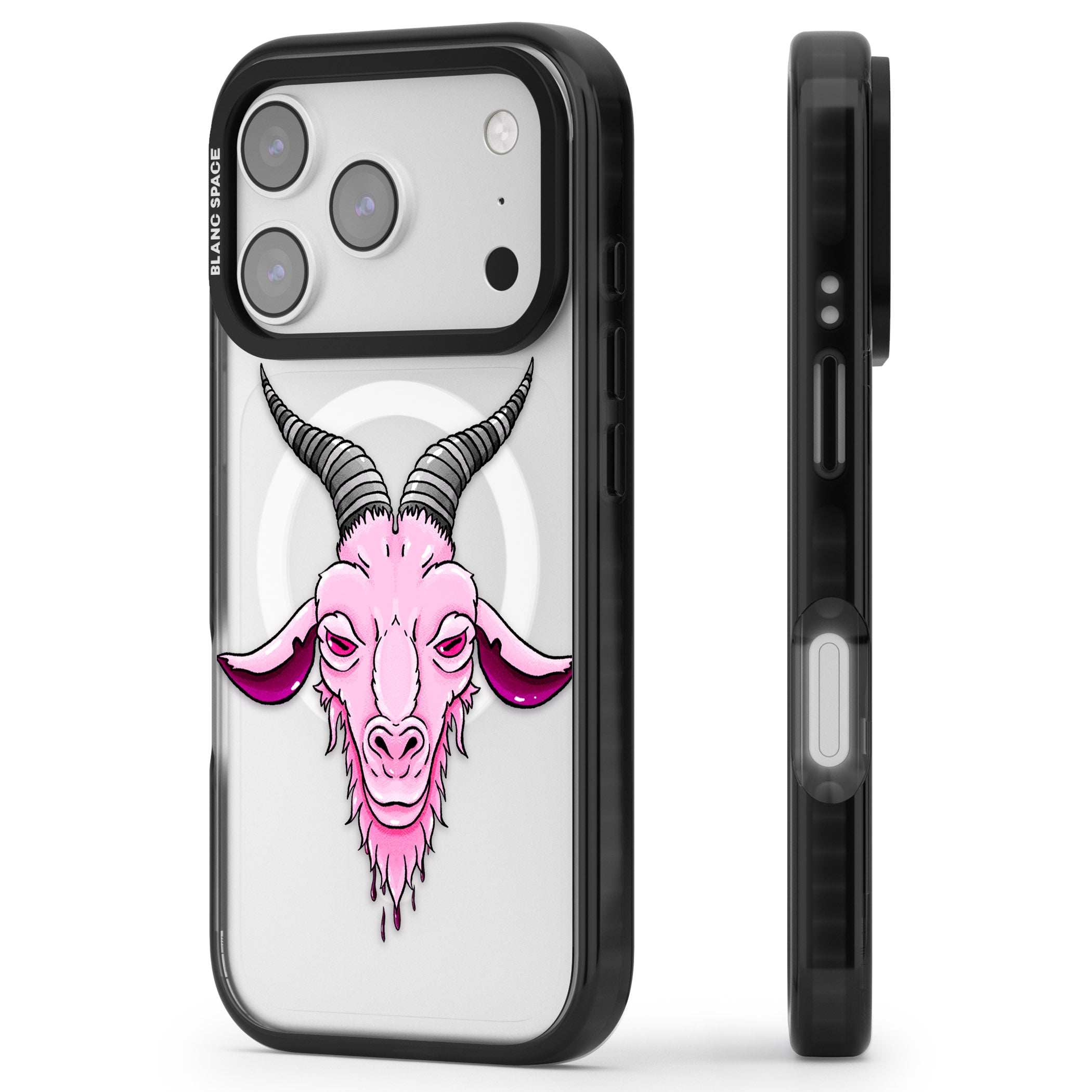 Ba Phomet iPhone 17 Pro Impact Pro Black Phone Case Side Profile