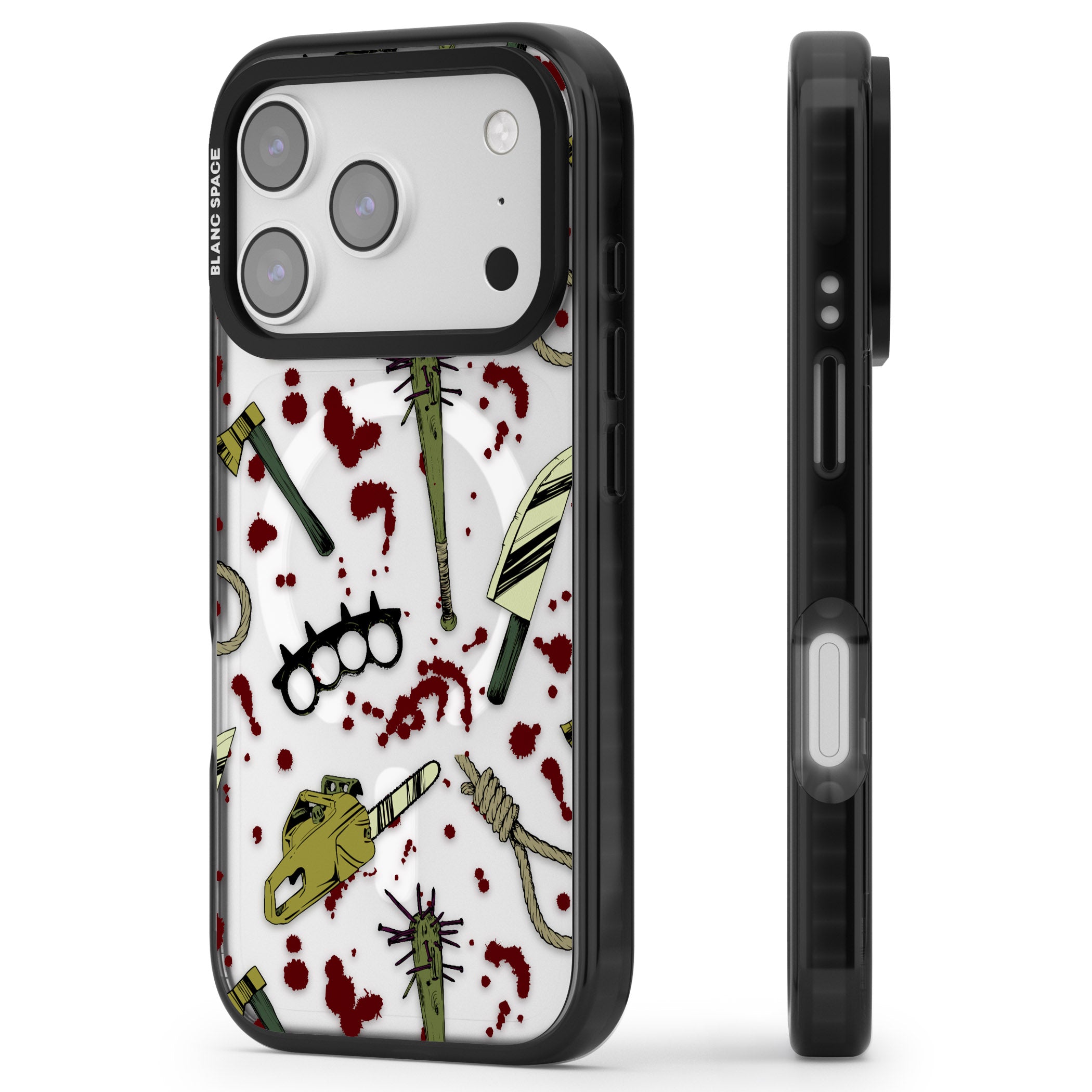 Movie Massacre iPhone 17 Pro Impact Pro Black Phone Case Side Profile