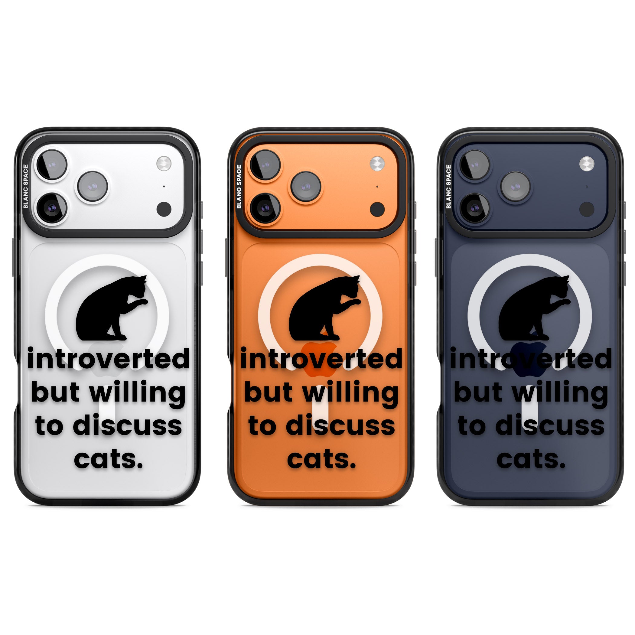 Introverted But Willing To Discuss Cats iPhone 17 Pro Impact Pro Black Phone Case APT Impact Protection