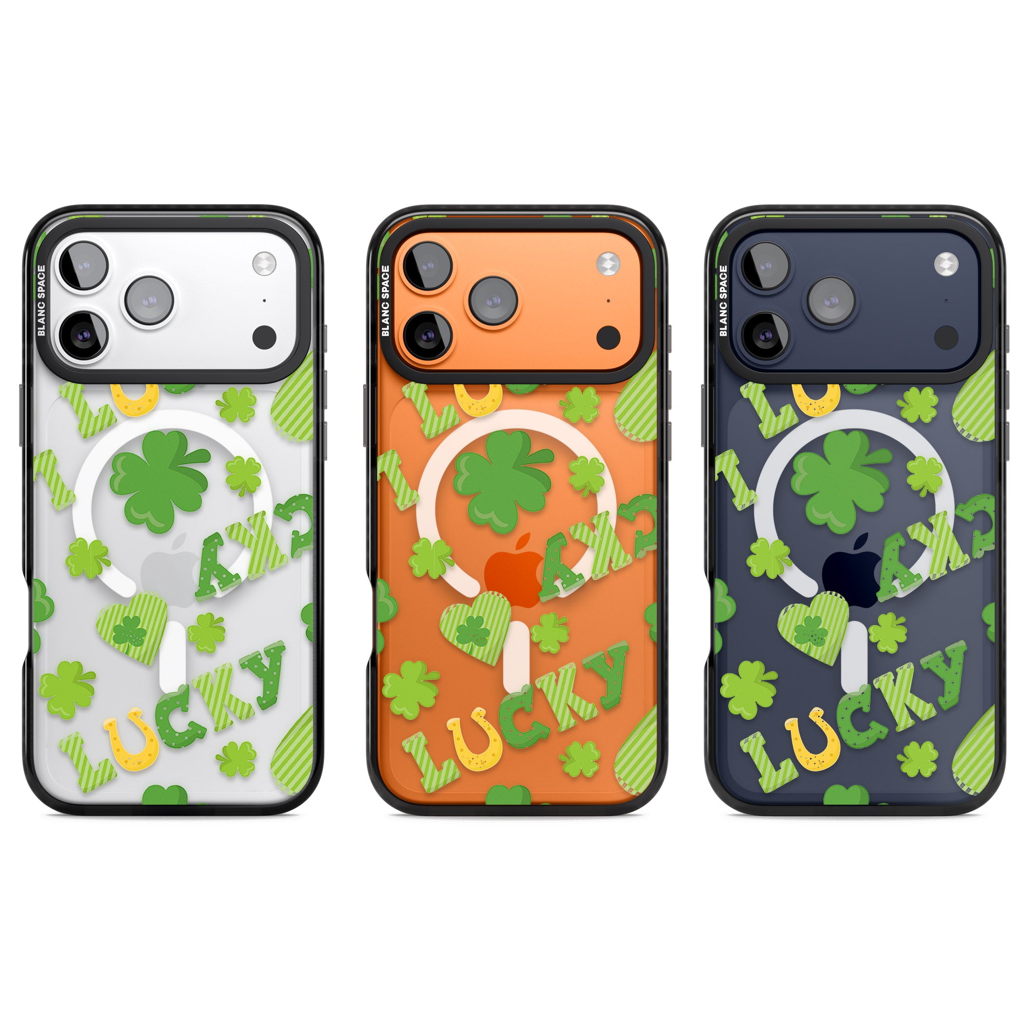 Lucky Irish Clover iPhone 17 Pro Impact Pro Black Phone Case APT Impact Protection