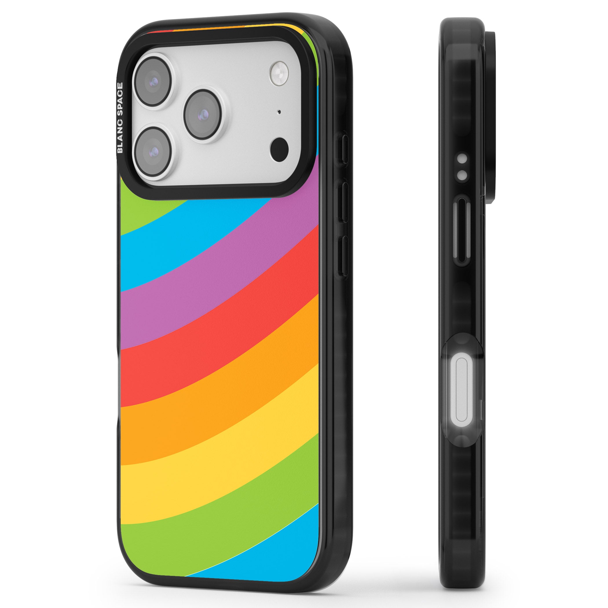 Lucky Rainbow iPhone 17 Pro Impact Pro Black Phone Case Side Profile