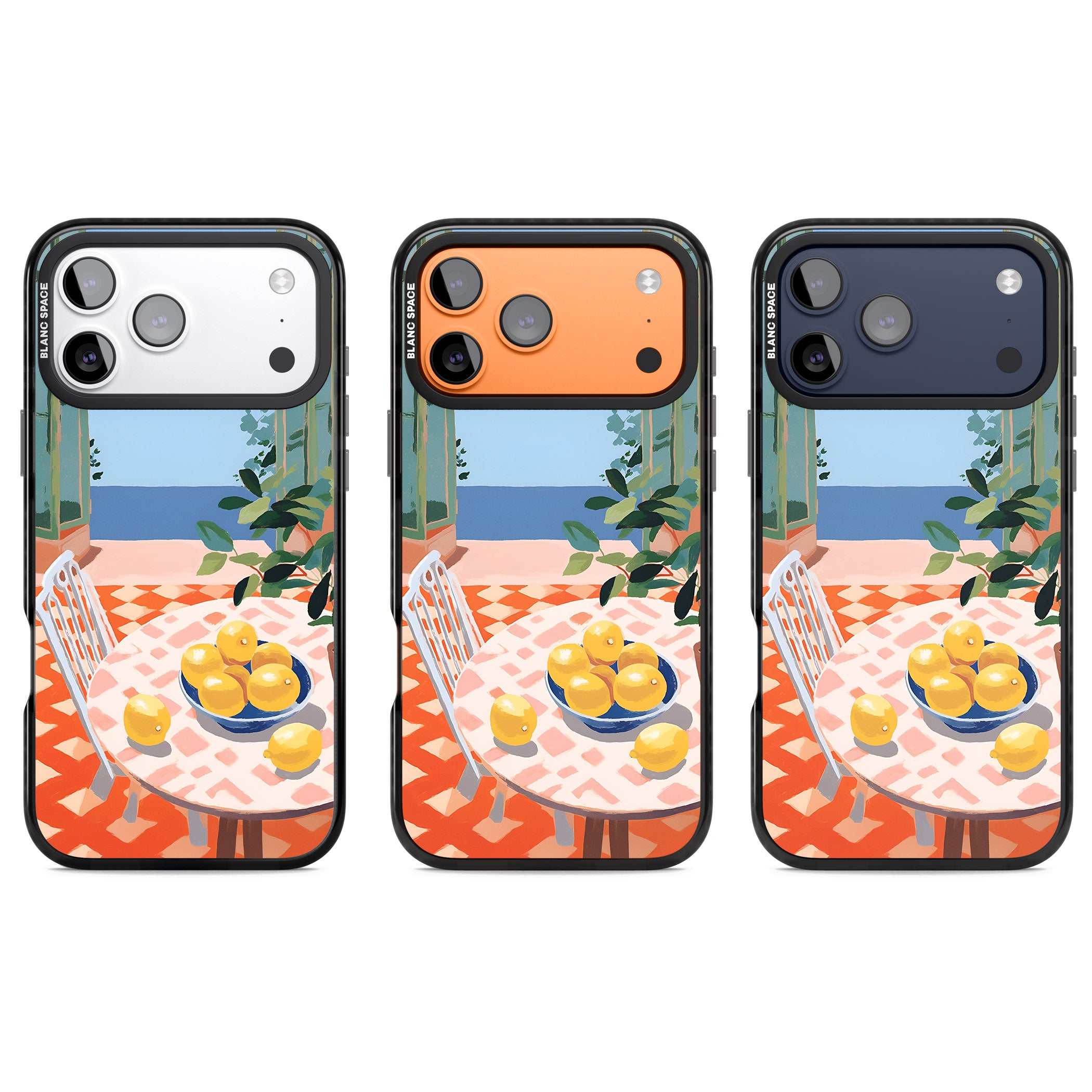Seaside Lemons iPhone 17 Pro Impact Pro Black Phone Case APT Impact Protection