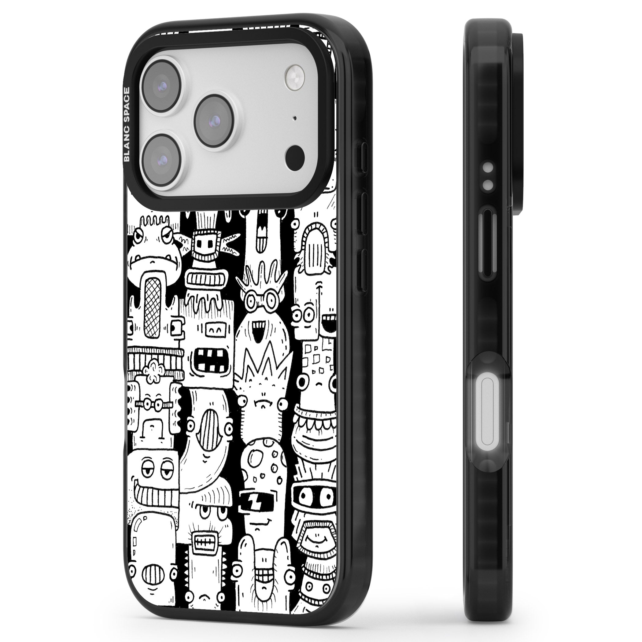 Monochrome Heads iPhone 17 Pro Impact Pro Black Phone Case Side Profile