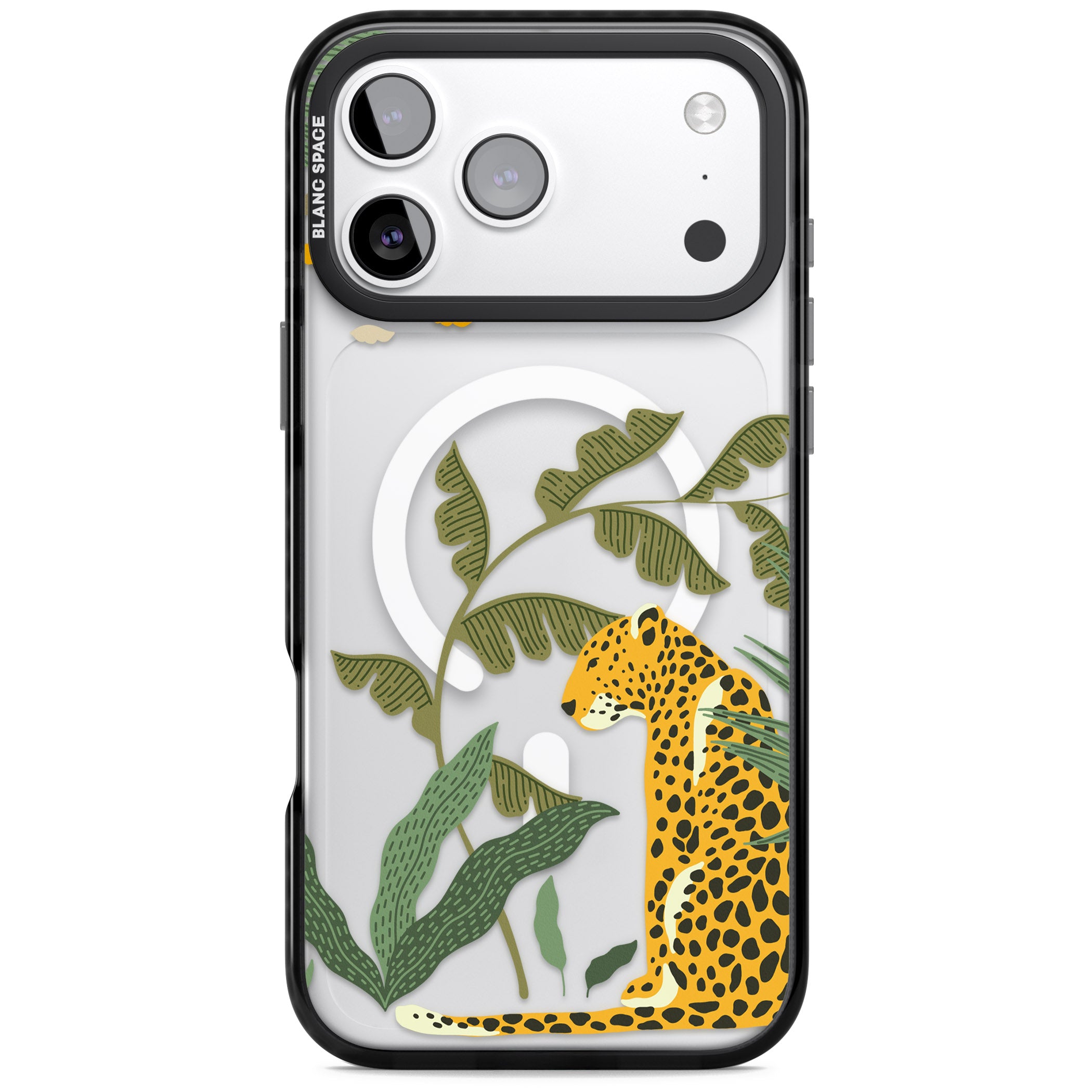 Large Jungle Cat Pattern iPhone 17 Pro Impact Pro Black Phone Case