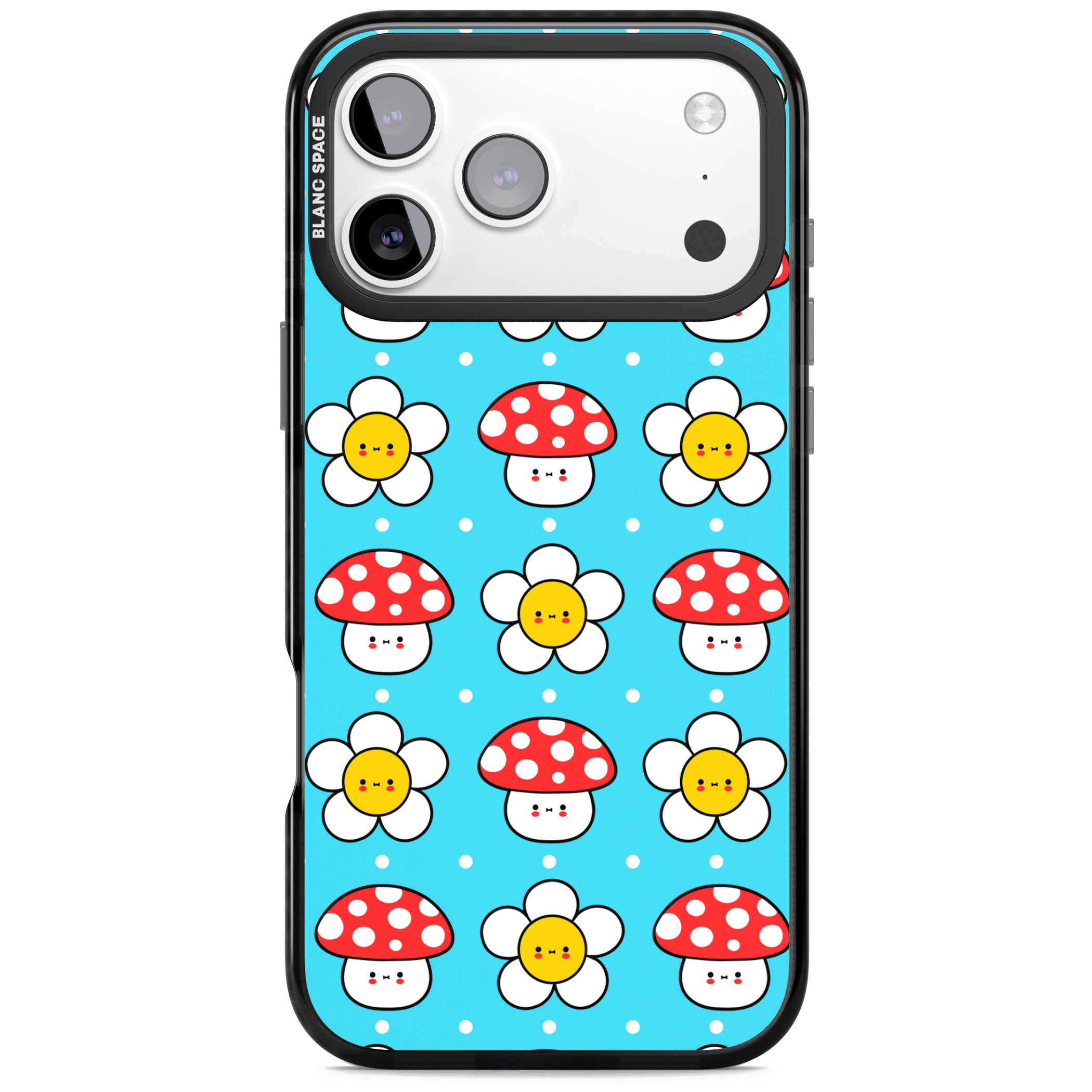 Shroom Bunnies Kawaii Pattern iPhone 17 Pro Impact Pro Black Phone Case