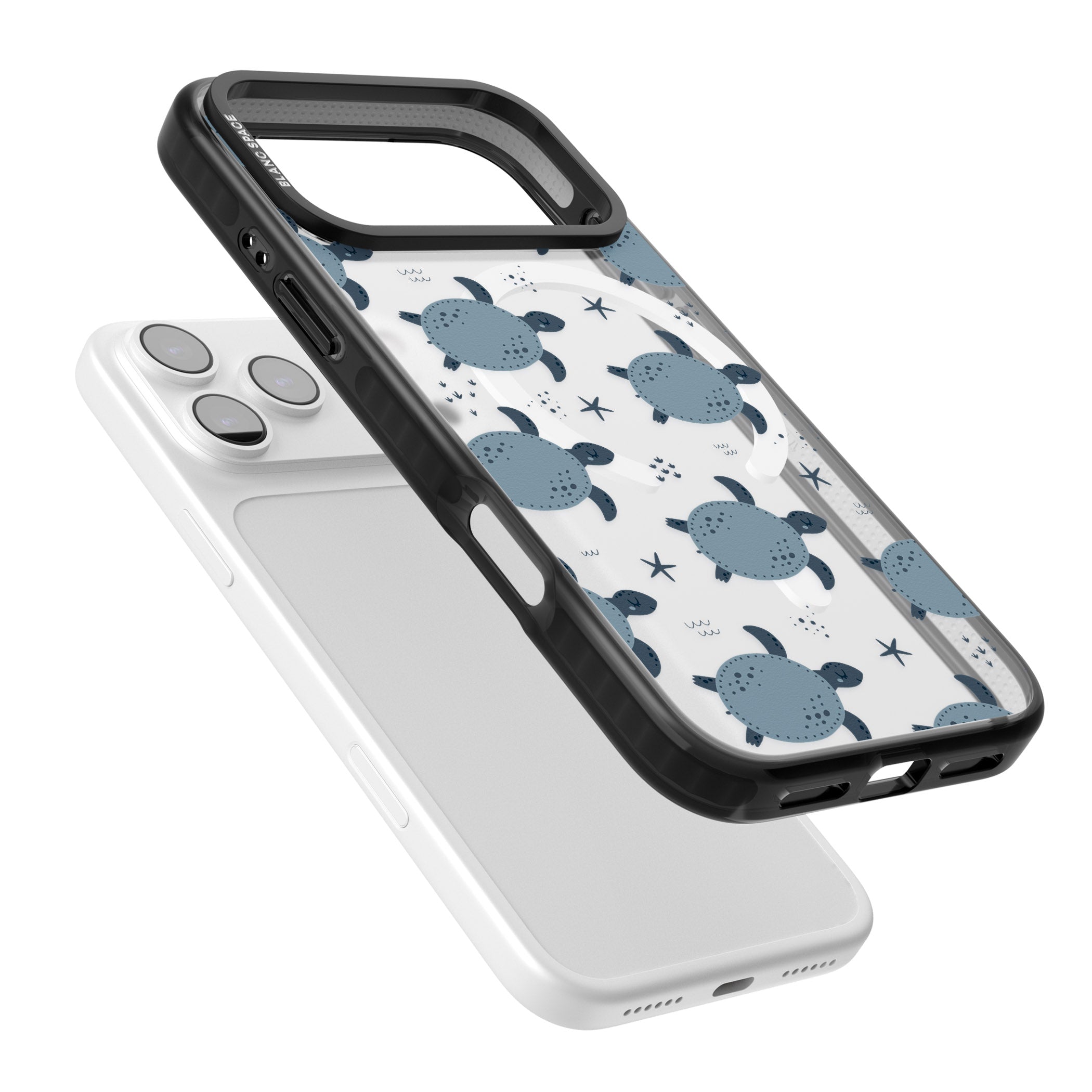 Under The Sea Patterns Sea Turtles (Clear) iPhone 17 Pro Max Impact Pro Black Phone Case Colours