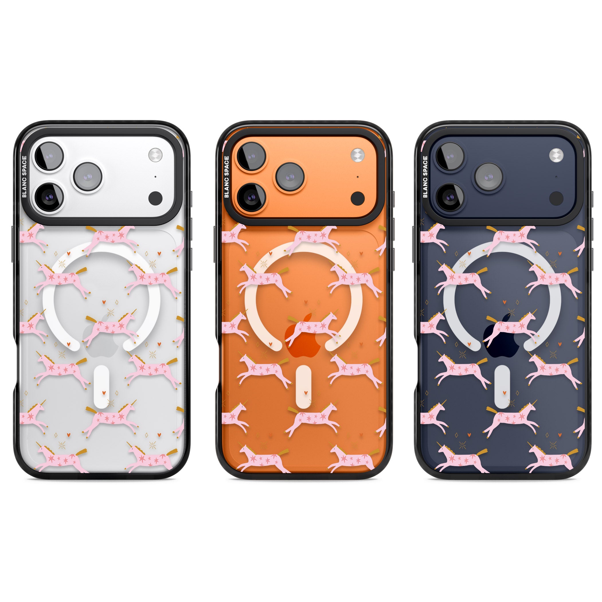Pink Unicorn iPhone 17 Pro Impact Pro Black Phone Case APT Impact Protection