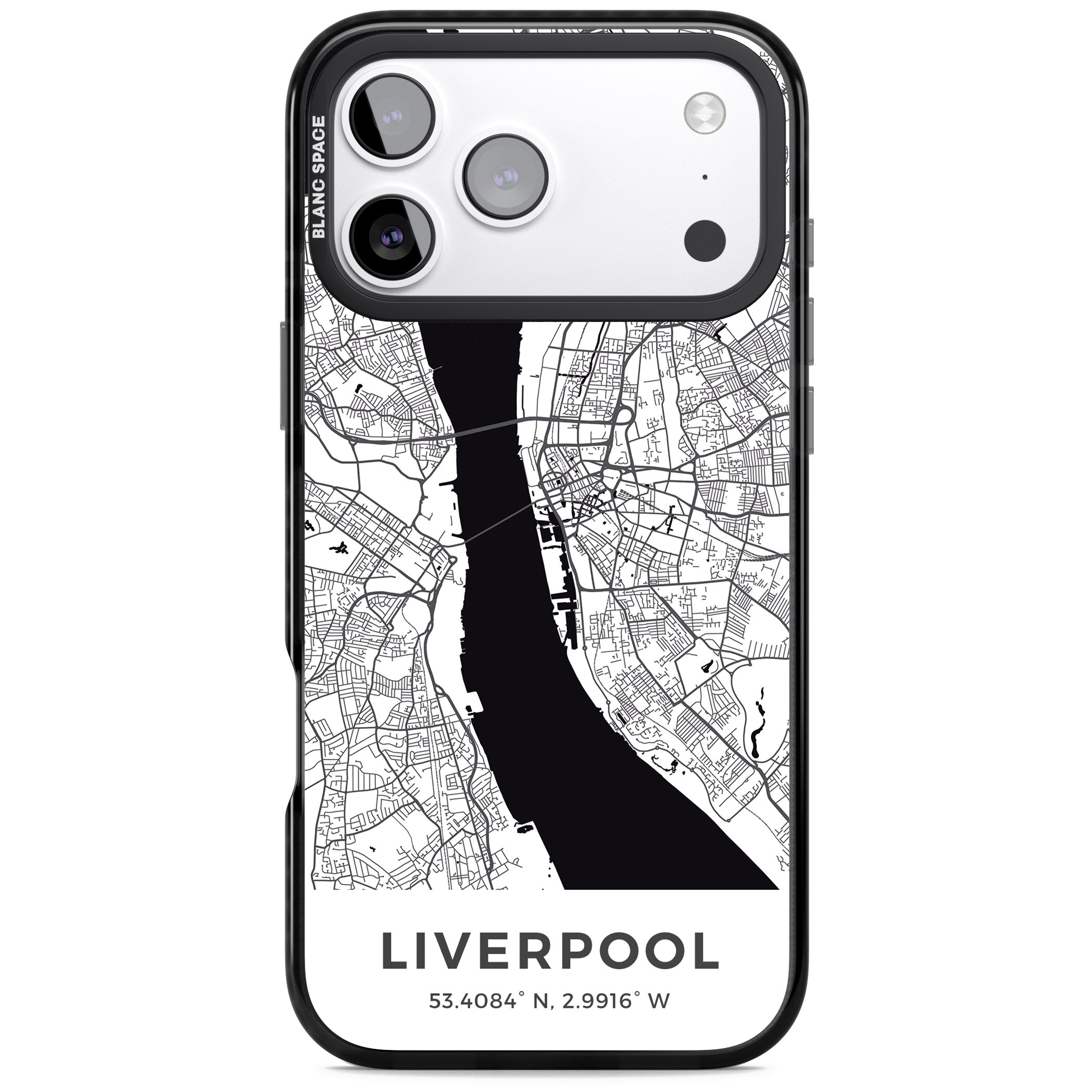 Liverpool Map iPhone 17 Pro Max Impact Pro Black Phone Case