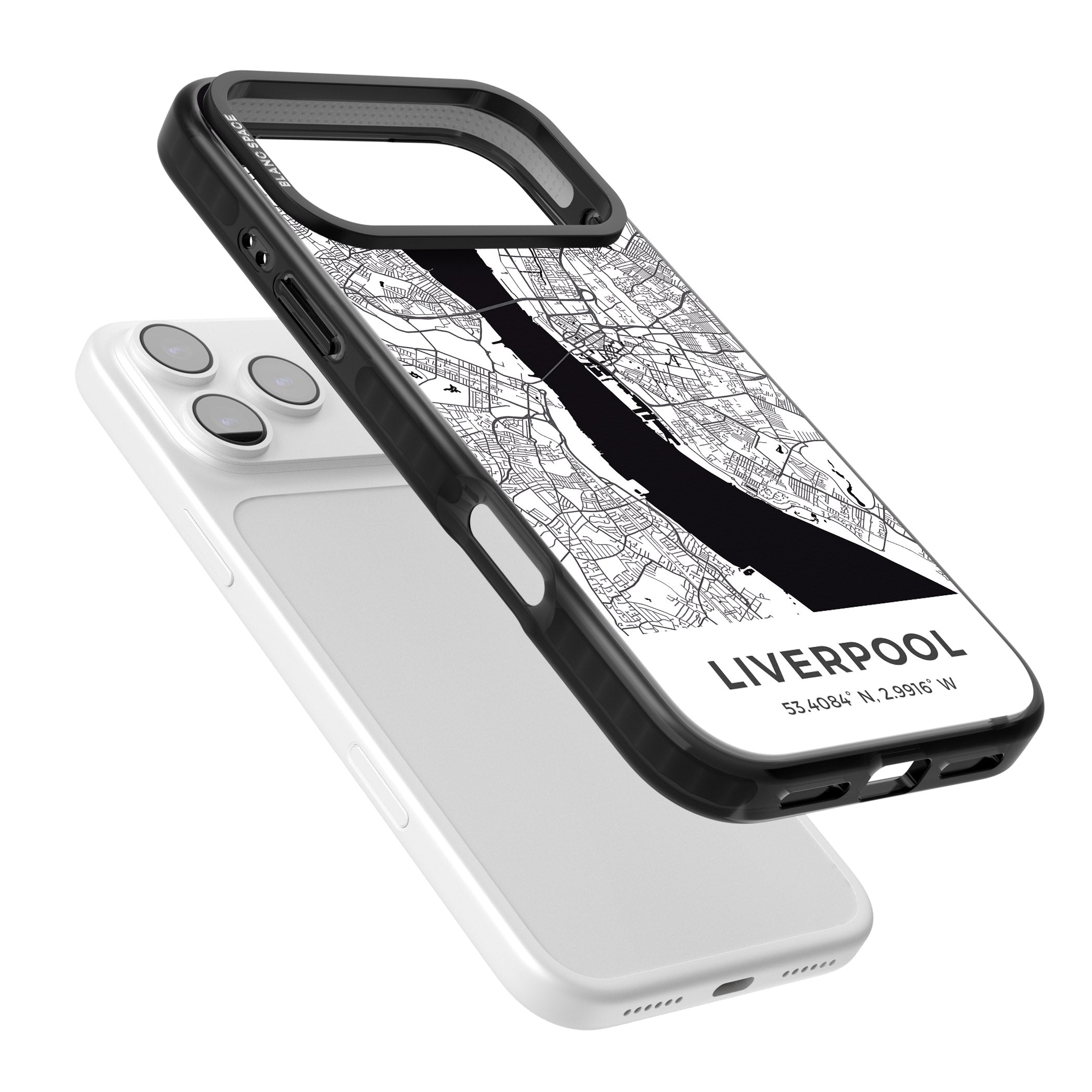 Liverpool Map iPhone 17 Pro Max Impact Pro Black Phone Case Colours