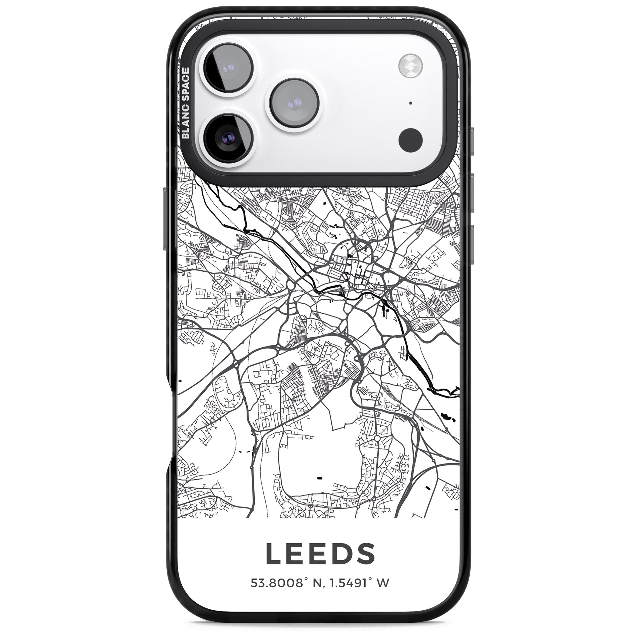 Leeds Map iPhone 17 Pro Impact Pro Black Phone Case