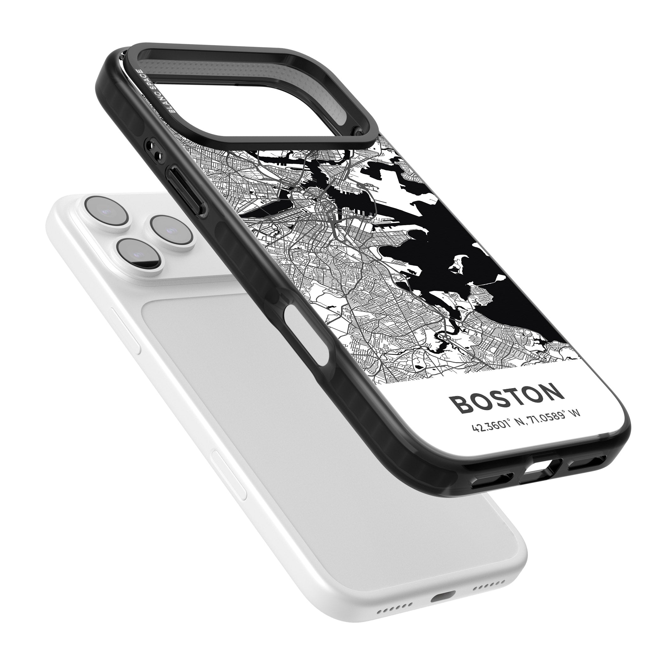 Boston Map iPhone 17 Pro Impact Pro Black Phone Case Colours
