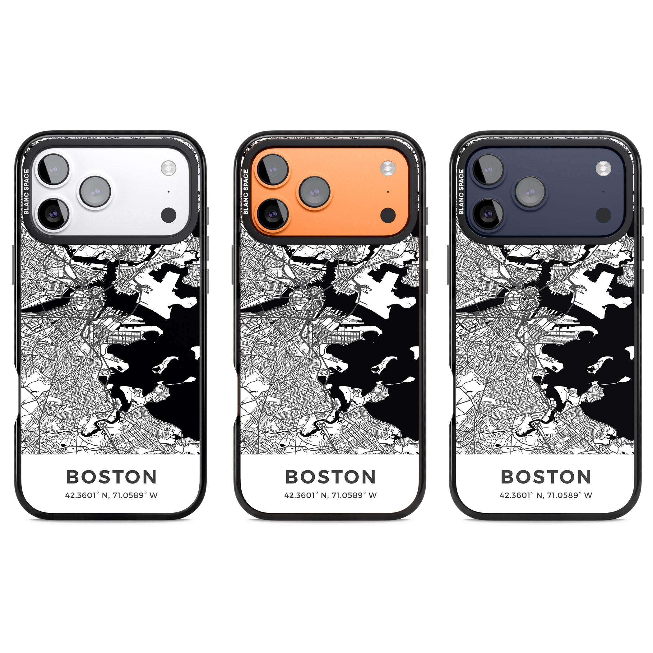Boston Map iPhone 17 Pro Impact Pro Black Phone Case APT Impact Protection