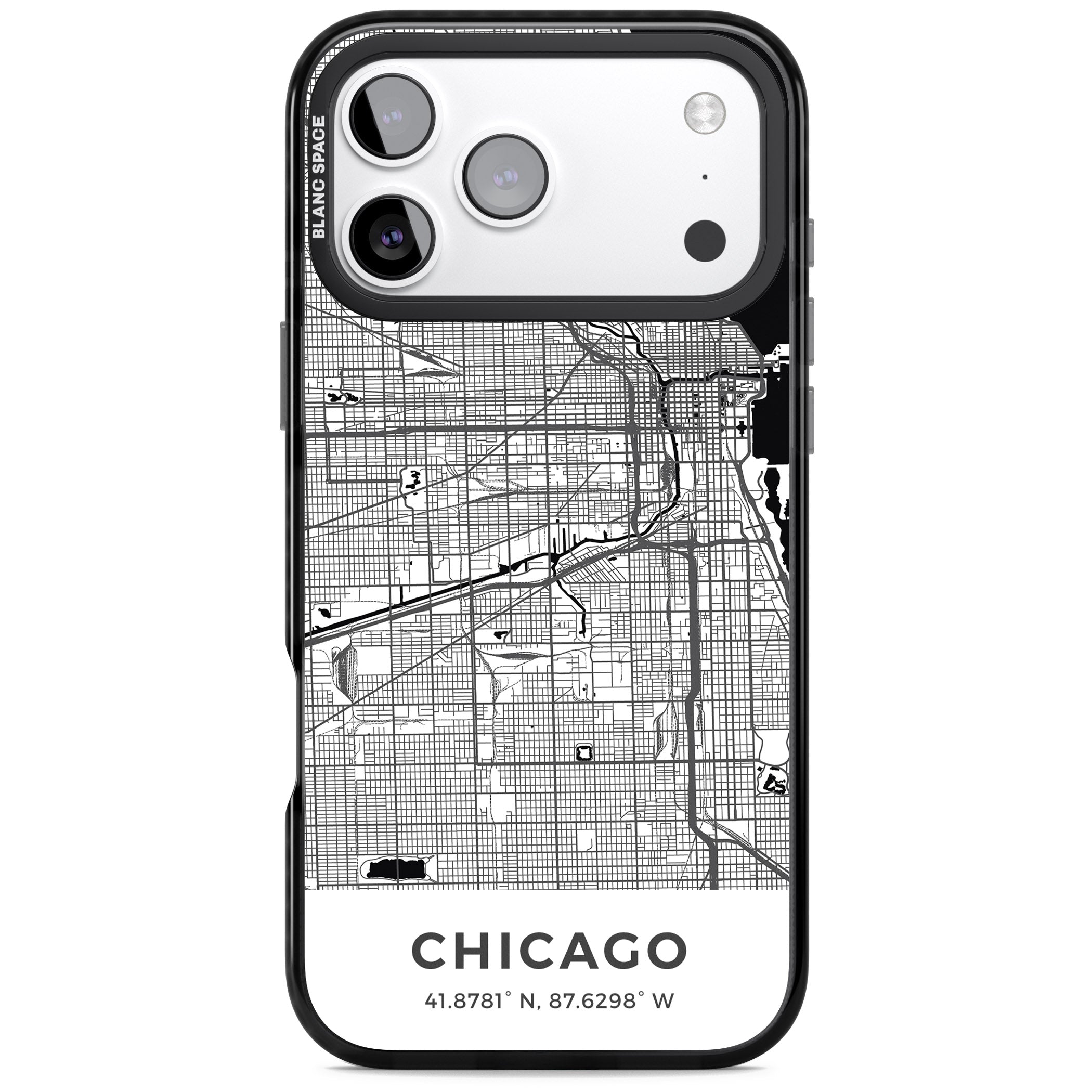 Chicago Map iPhone 17 Pro Impact Pro Black Phone Case