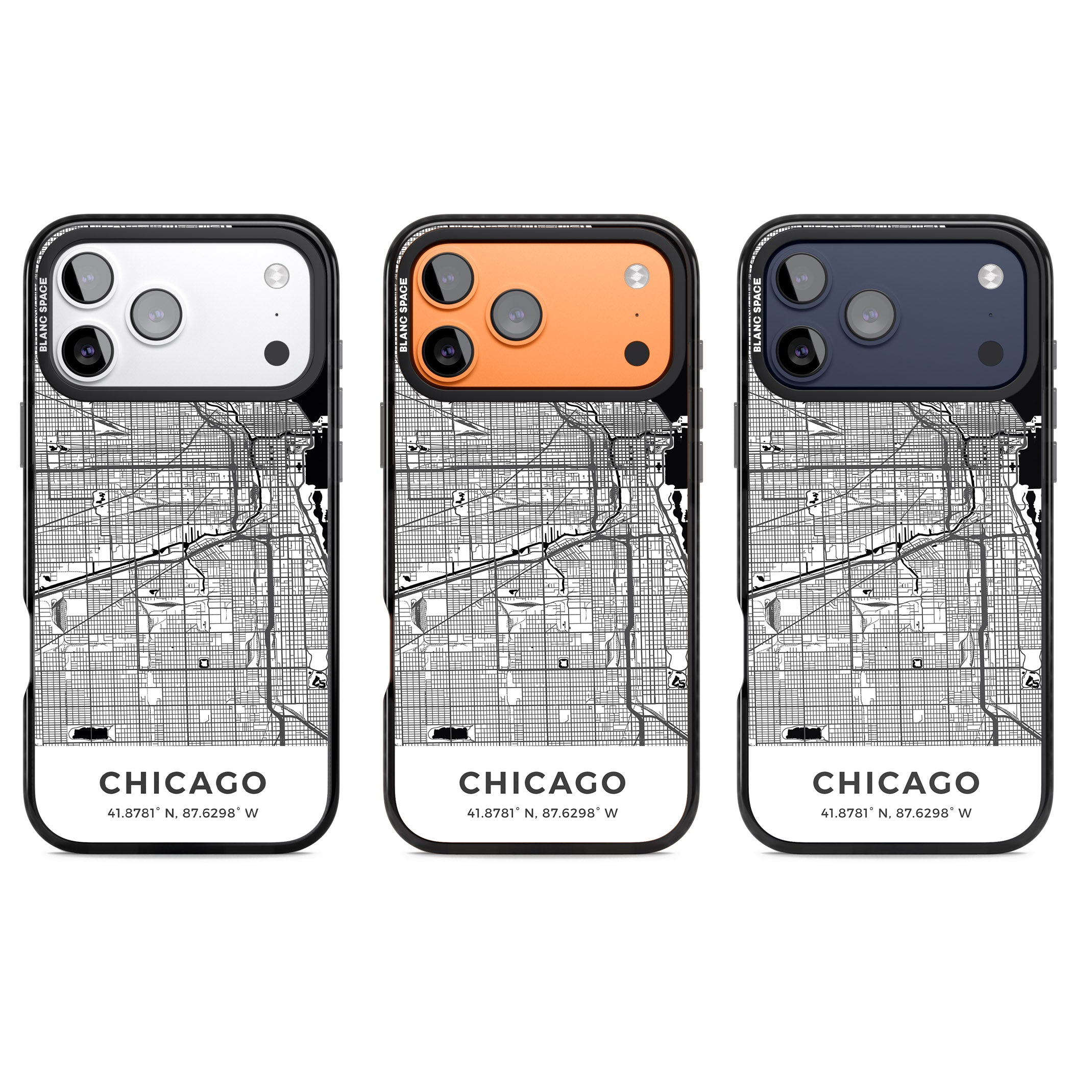 Chicago Map iPhone 17 Pro Impact Pro Black Phone Case APT Impact Protection