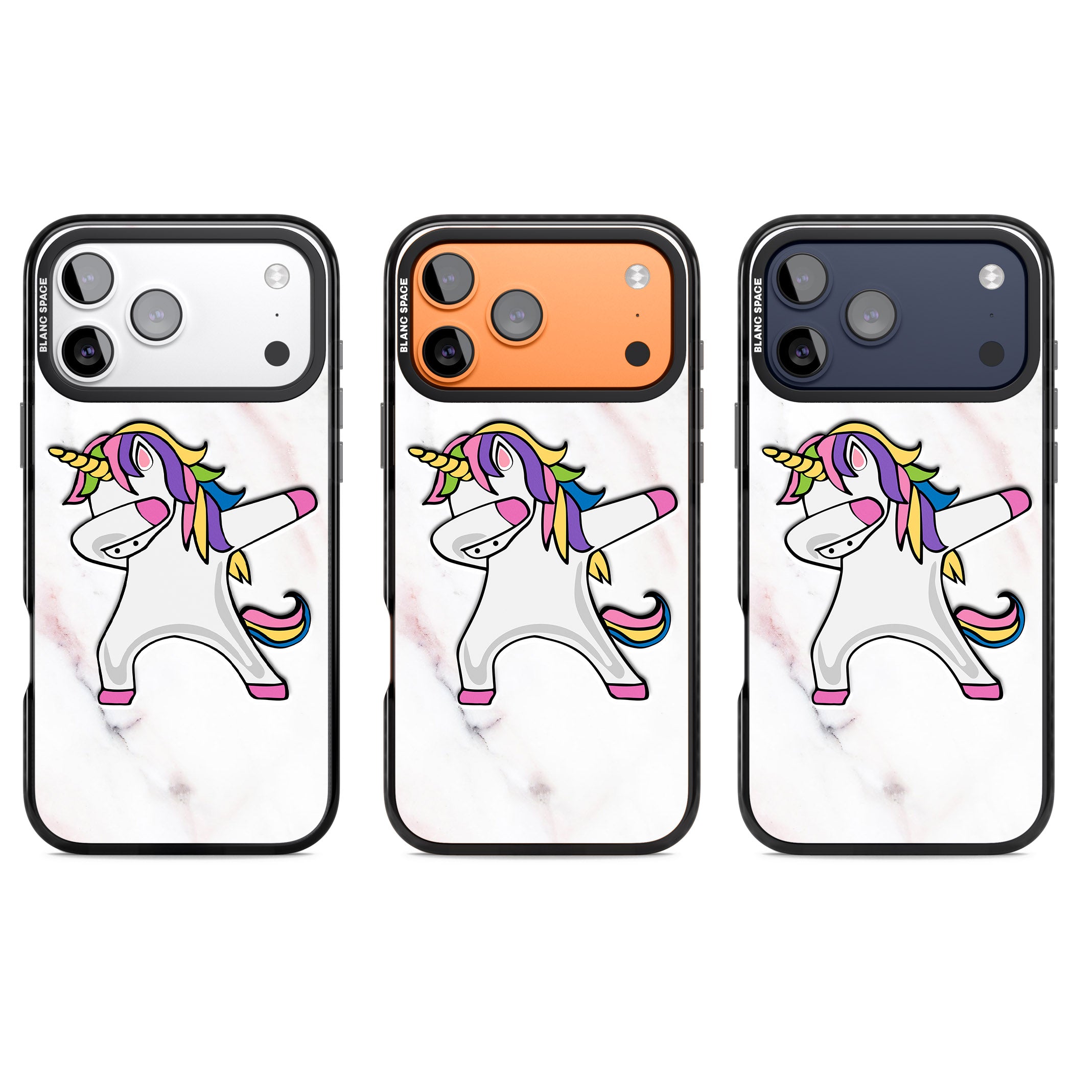 Designer Marble Unicorn Dab iPhone 17 Pro Impact Pro Black Phone Case APT Impact Protection