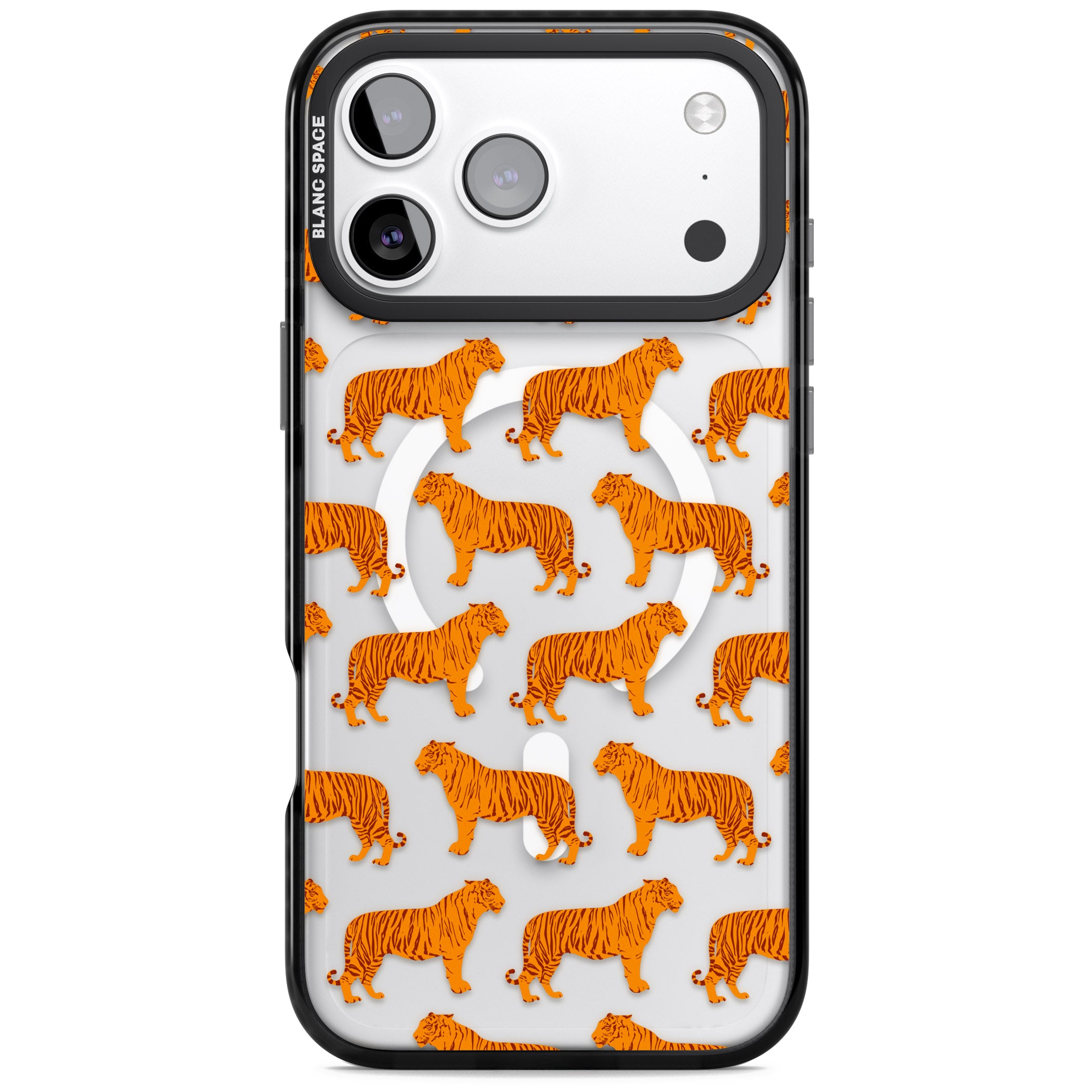 Tiger Pattern iPhone 17 Pro Impact Pro Black Phone Case
