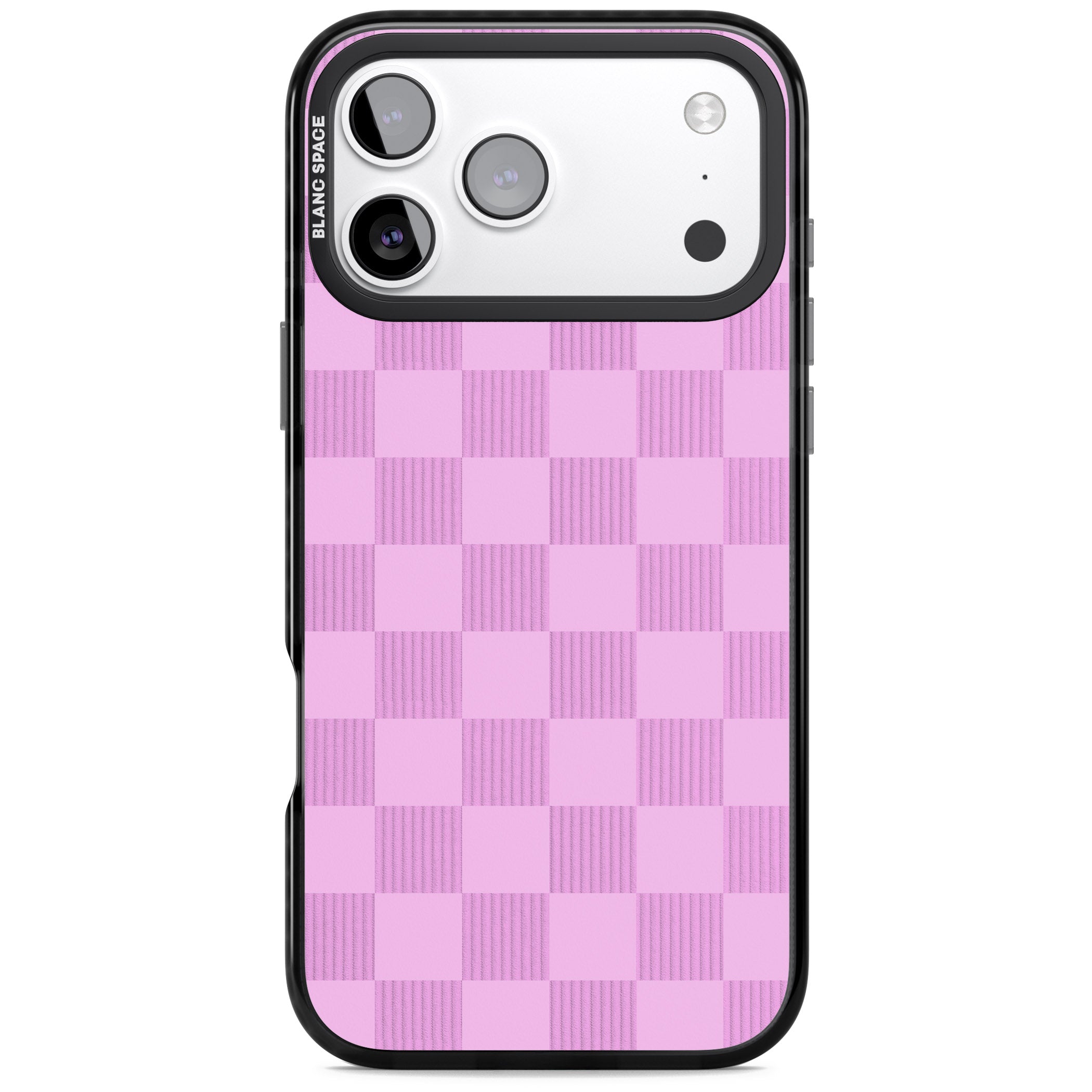 Bubblegum Checkered iPhone 17 Pro Impact Pro Black Phone Case