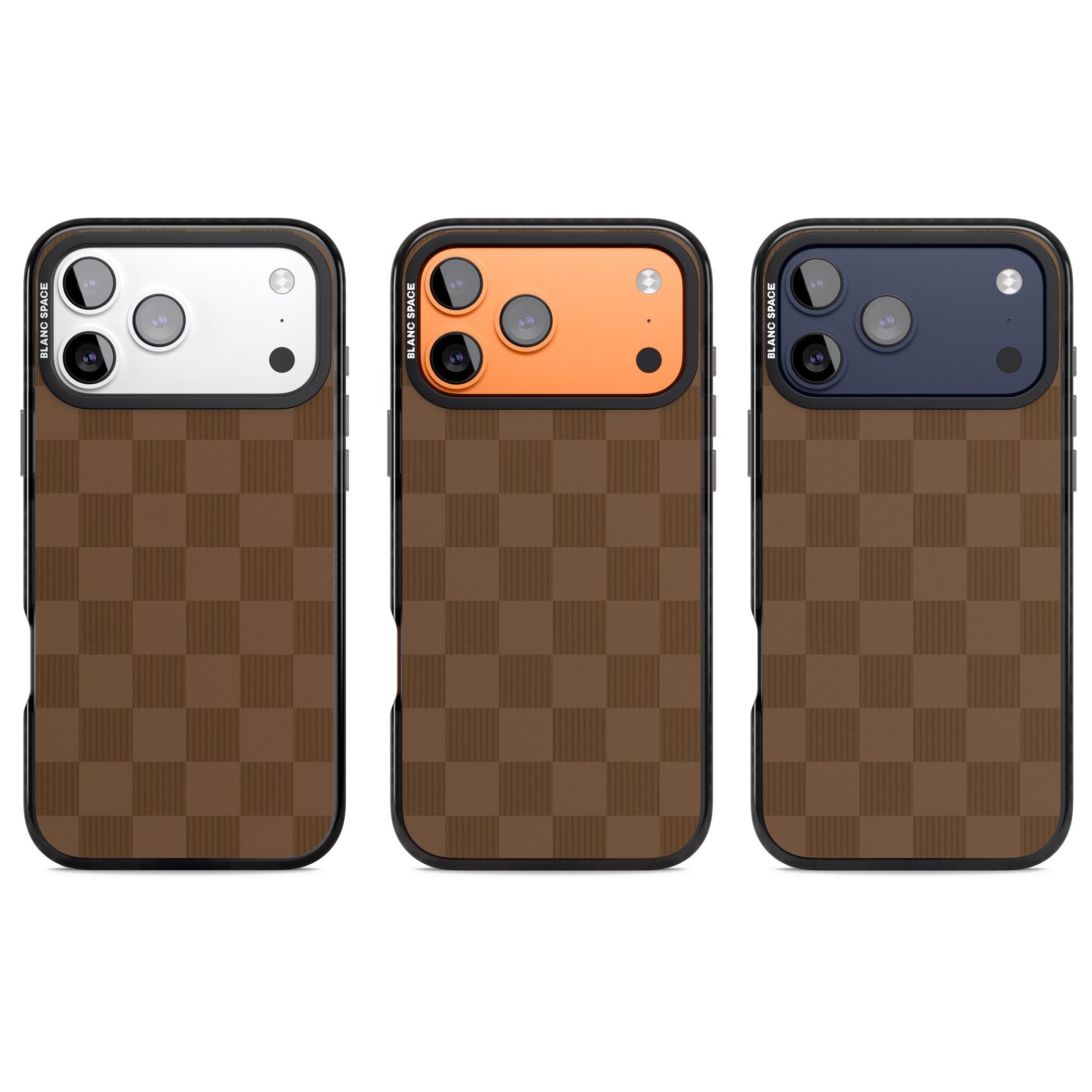Chocolate Checkered iPhone 17 Pro Impact Pro Black Phone Case APT Impact Protection