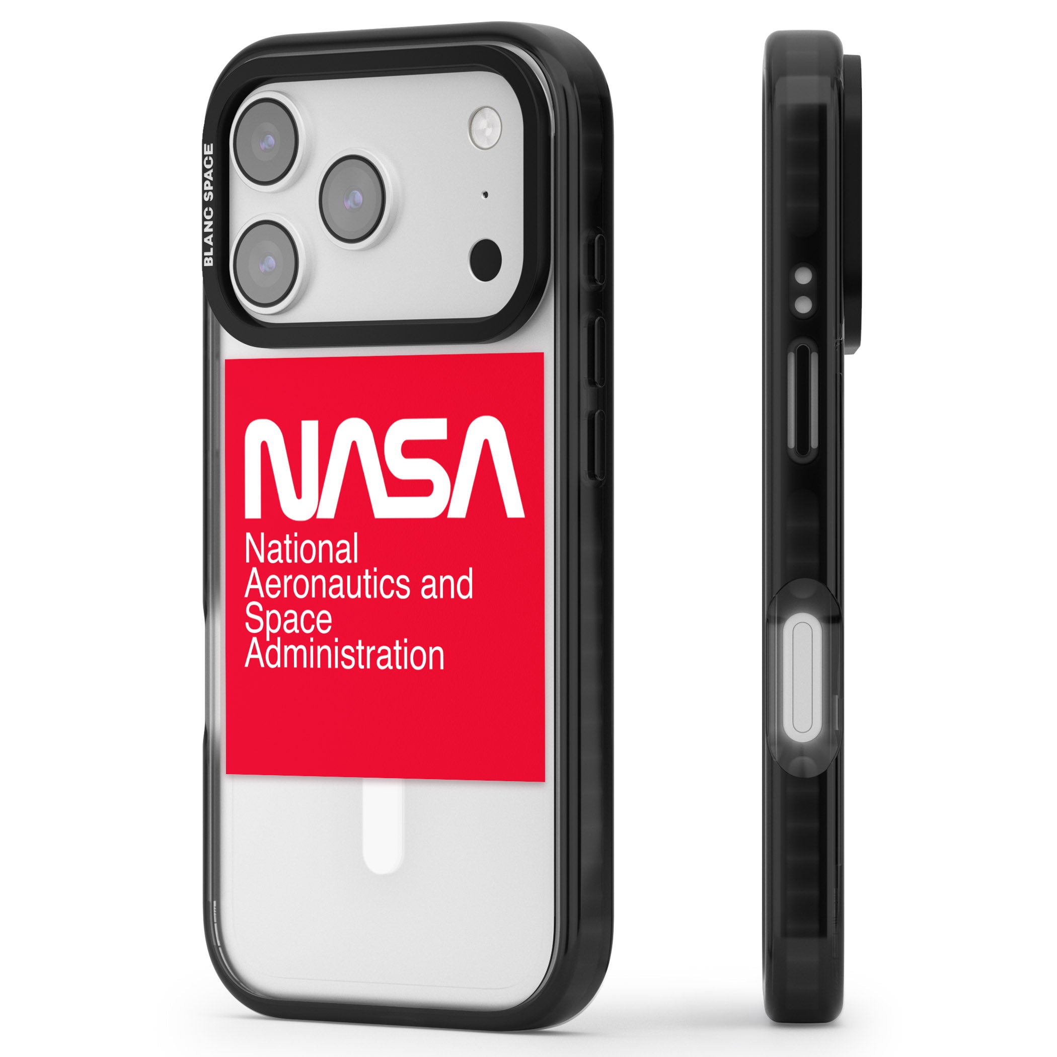 Nasa The Worm Box iPhone 17 Pro Impact Pro Black Phone Case Side Profile