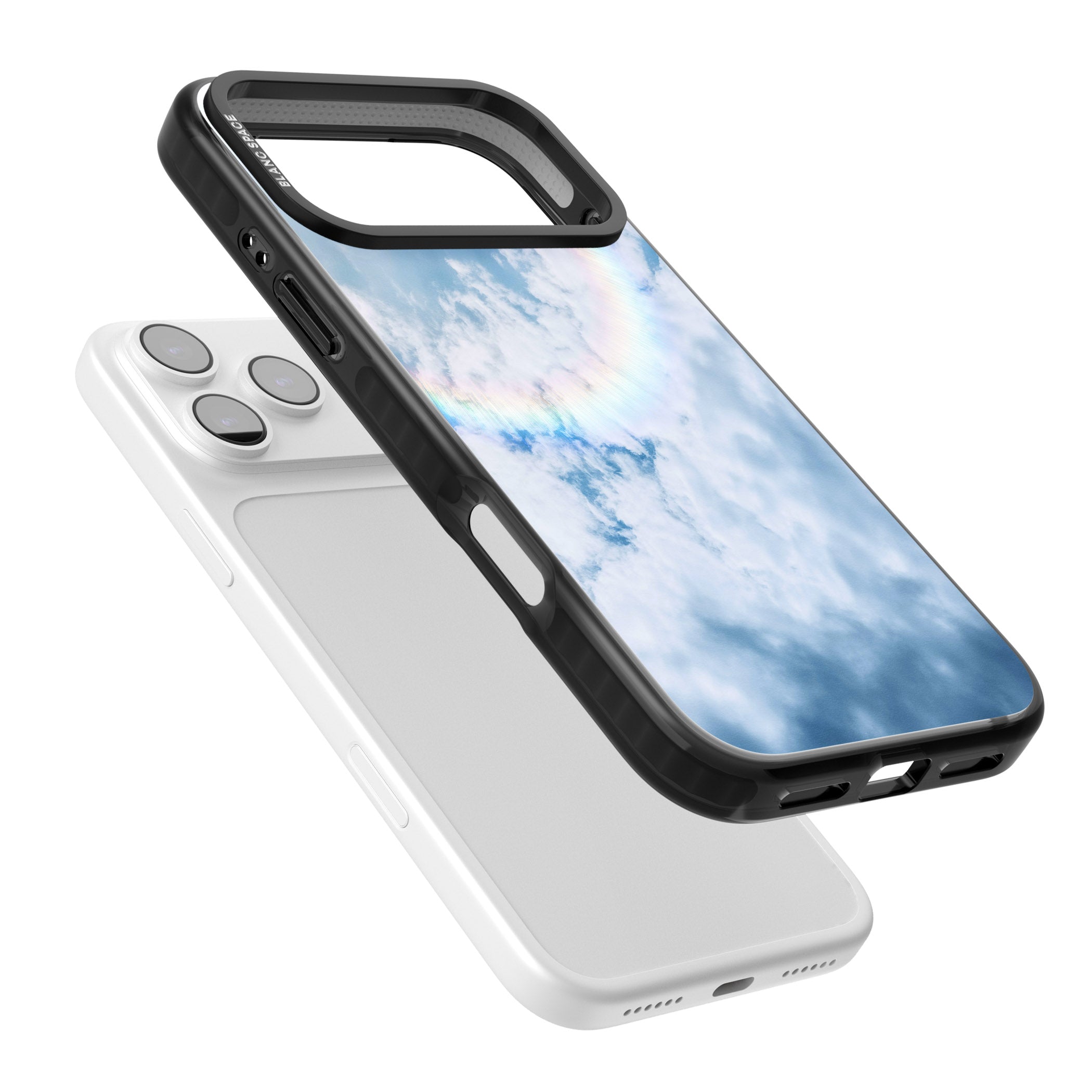 Pastel Rainbow Sky iPhone 17 Pro Impact Pro Black Phone Case Colours