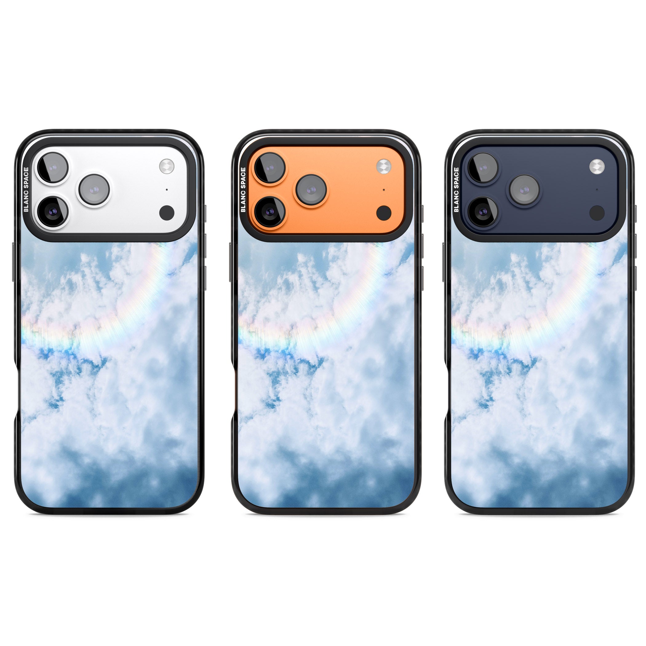 Pastel Rainbow Sky iPhone 17 Pro Impact Pro Black Phone Case APT Impact Protection