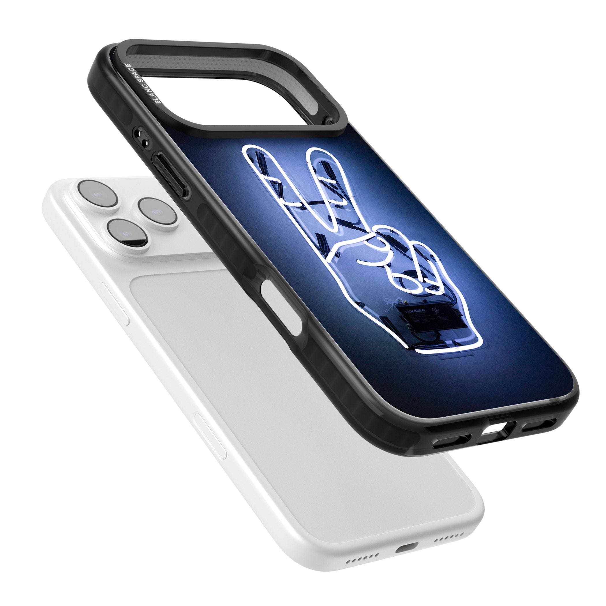 Neon Peace Sign iPhone 17 Pro Impact Pro Black Phone Case Colours