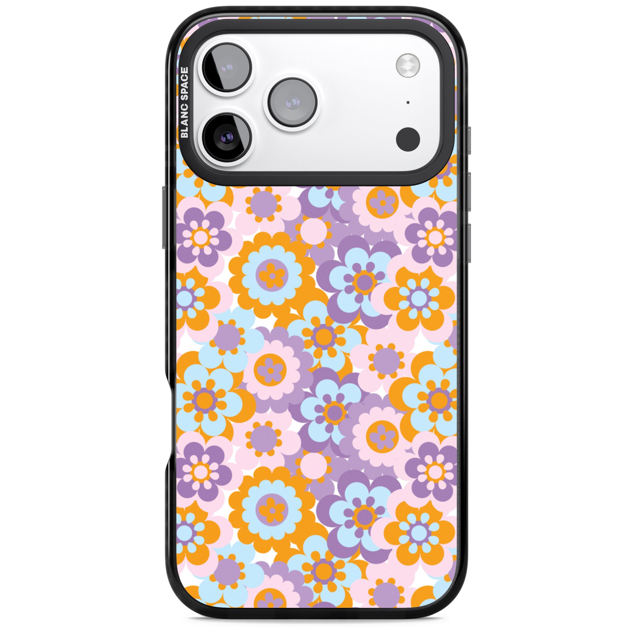 Flower Power Pattern iPhone 17 Pro Impact Pro Black Phone Case