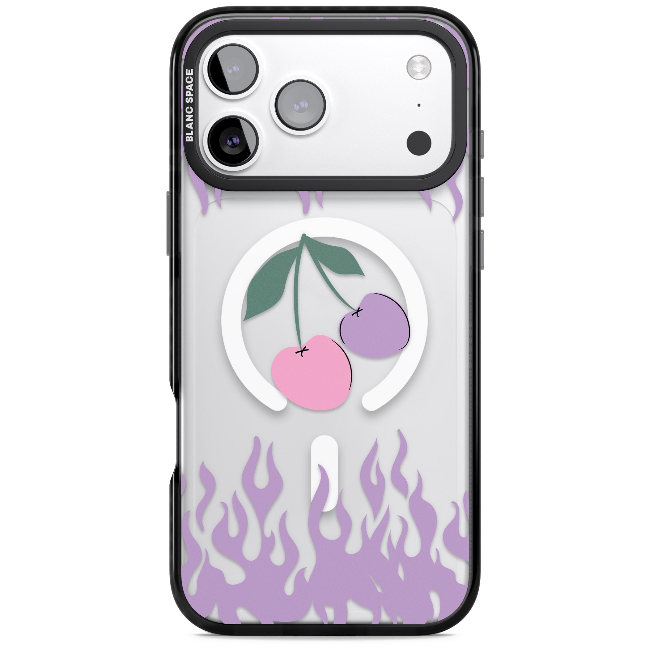 Cherries N' Flames iPhone 17 Pro Impact Pro Black Phone Case