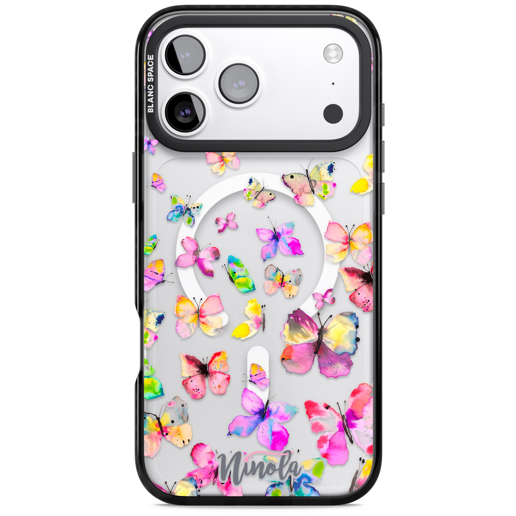 Watercolor Butterflies iPhone 17 Pro Max Impact Pro Black Phone Case