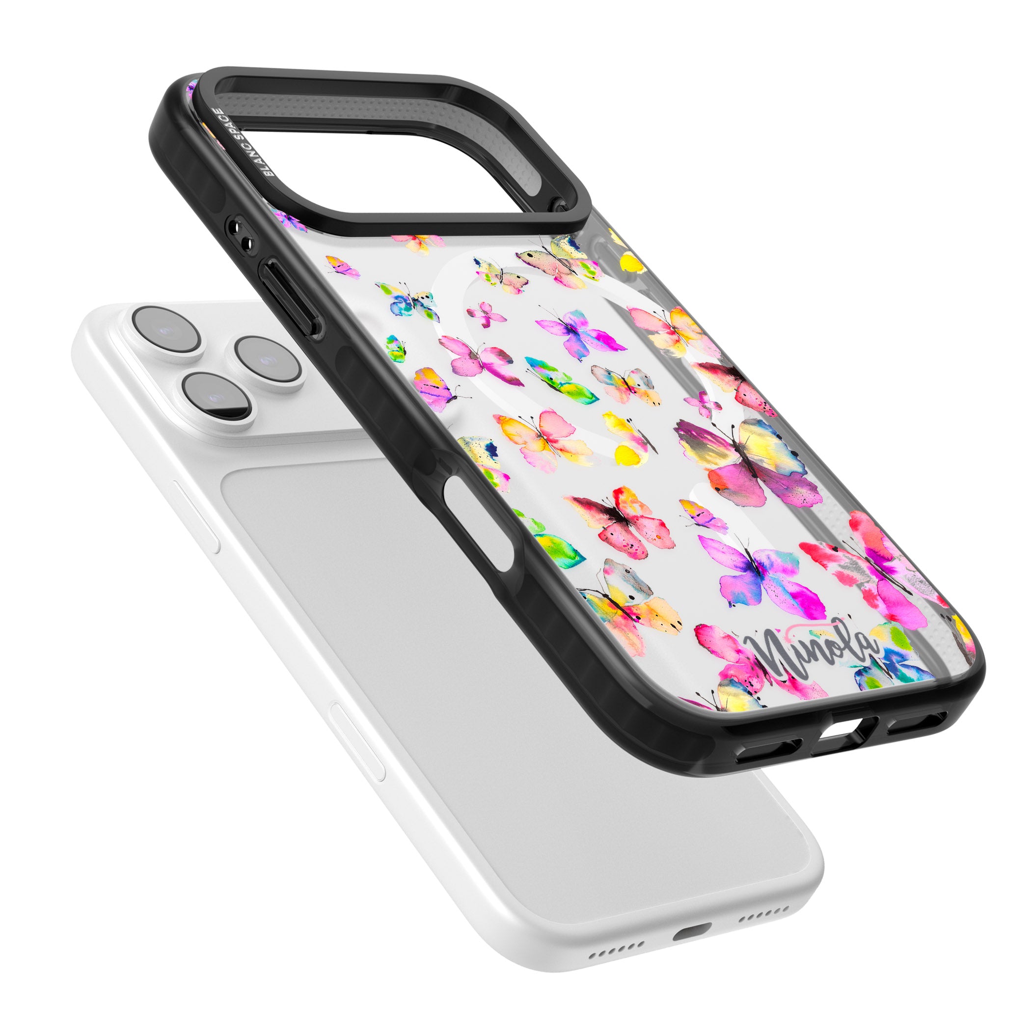 Watercolor Butterflies iPhone 17 Pro Max Impact Pro Black Phone Case Colours