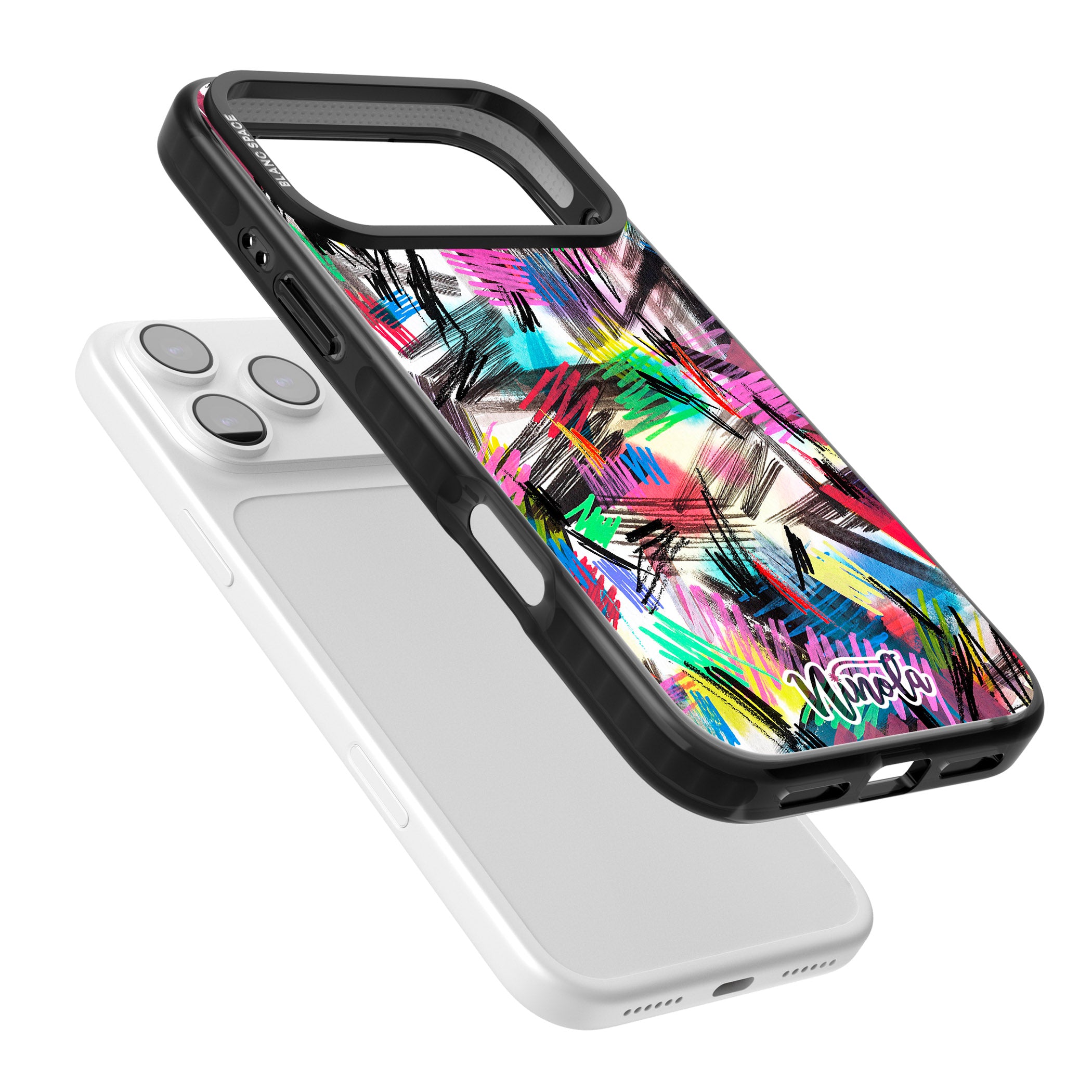 Wild Strokes Rainbow iPhone 17 Pro Max Impact Pro Black Phone Case Colours