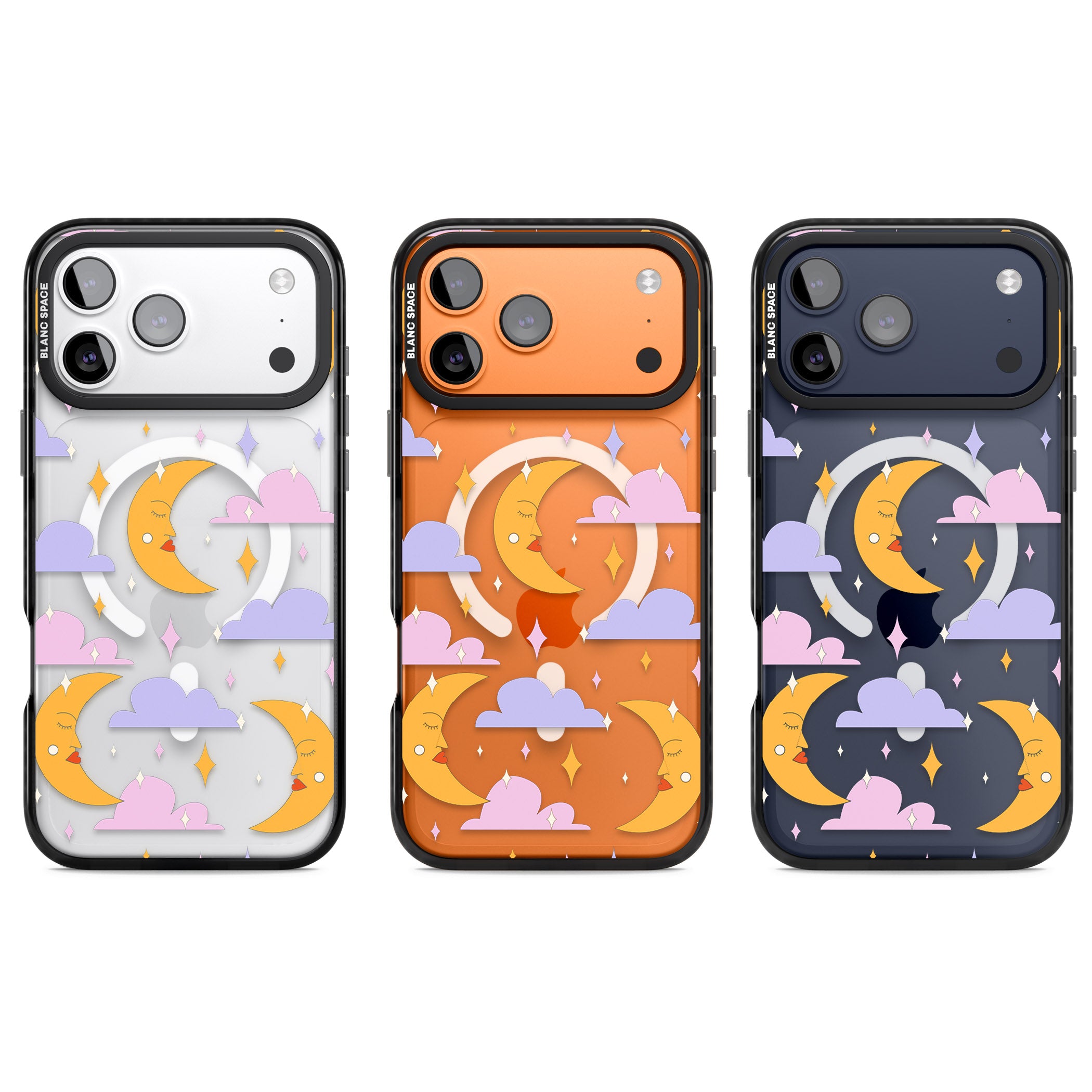 Moons & Clouds iPhone 17 Pro Impact Pro Black Phone Case APT Impact Protection