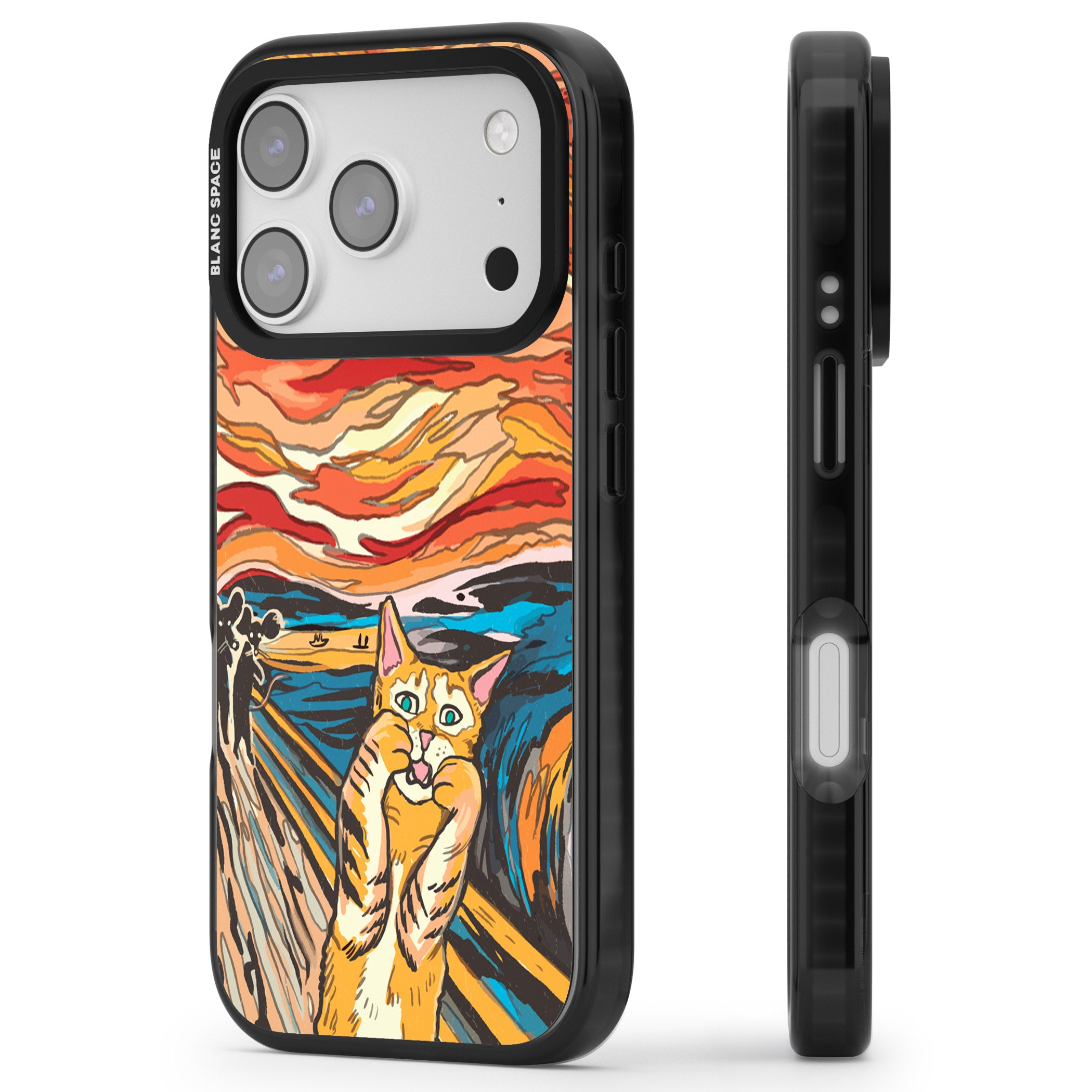 The Meow iPhone 17 Pro Impact Pro Black Phone Case Side Profile