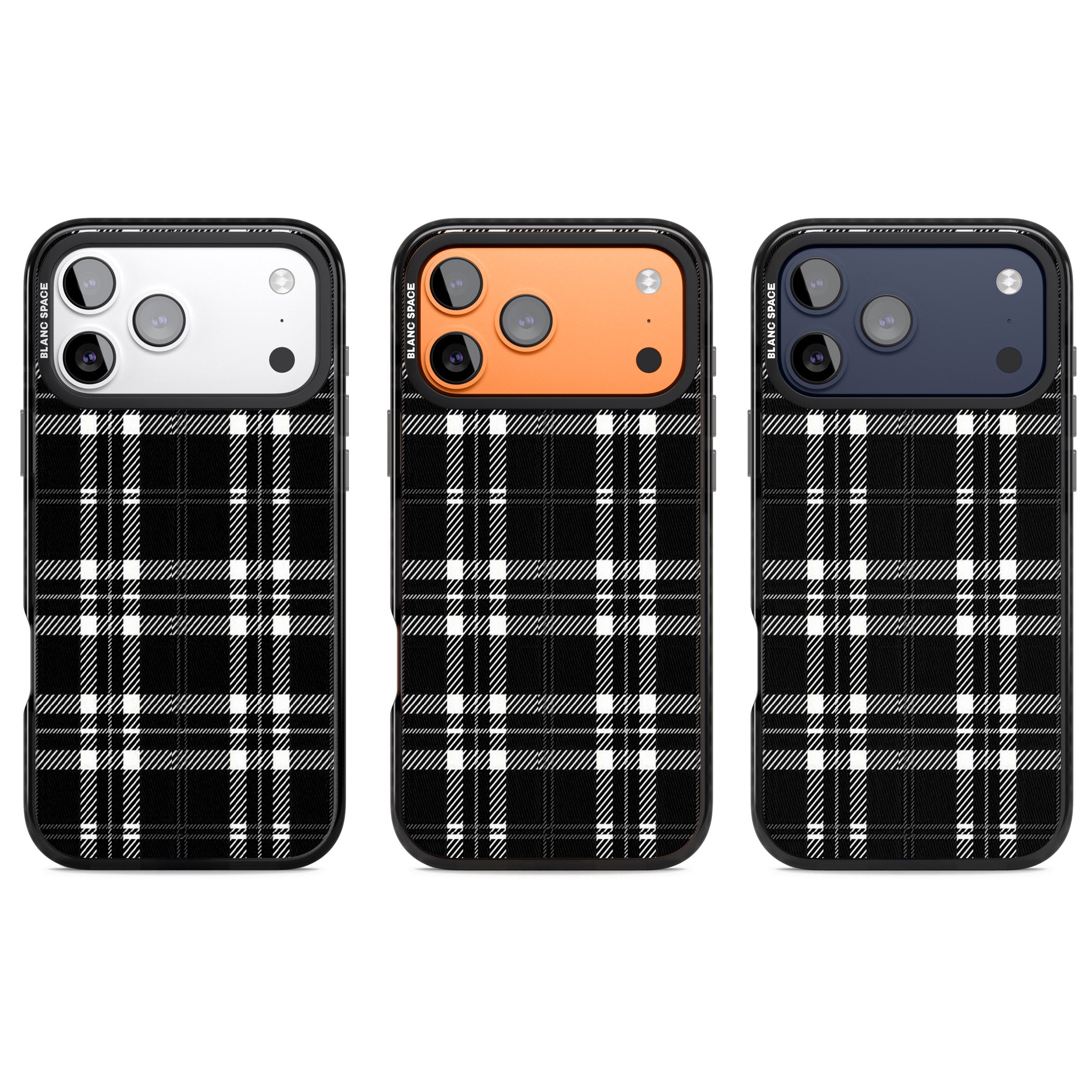 Divine Black Plaid iPhone 17 Pro Impact Pro Black Phone Case APT Impact Protection
